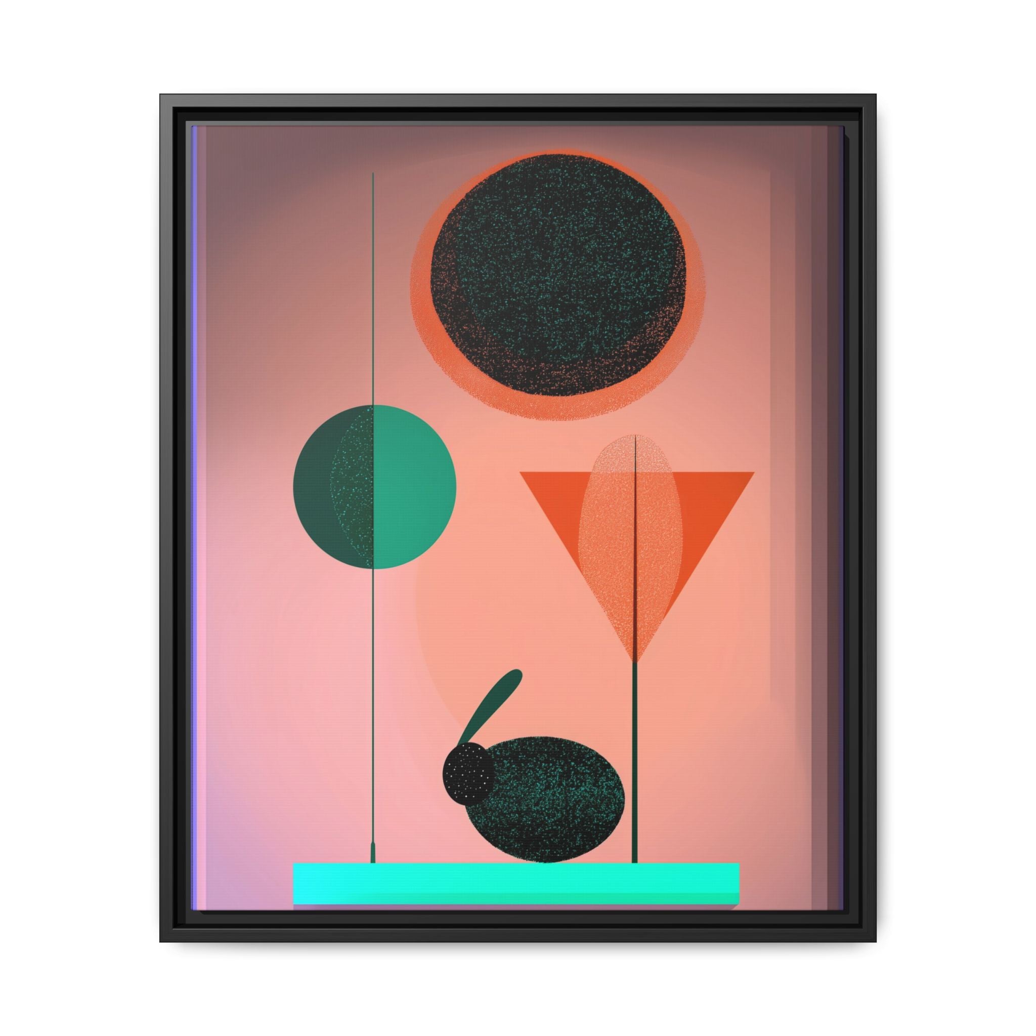 Geometric Harmony: Abstract Minimalist Composition, Organic Shapes and Color Play, Geometric Design with Teal and Orange Palette   |
