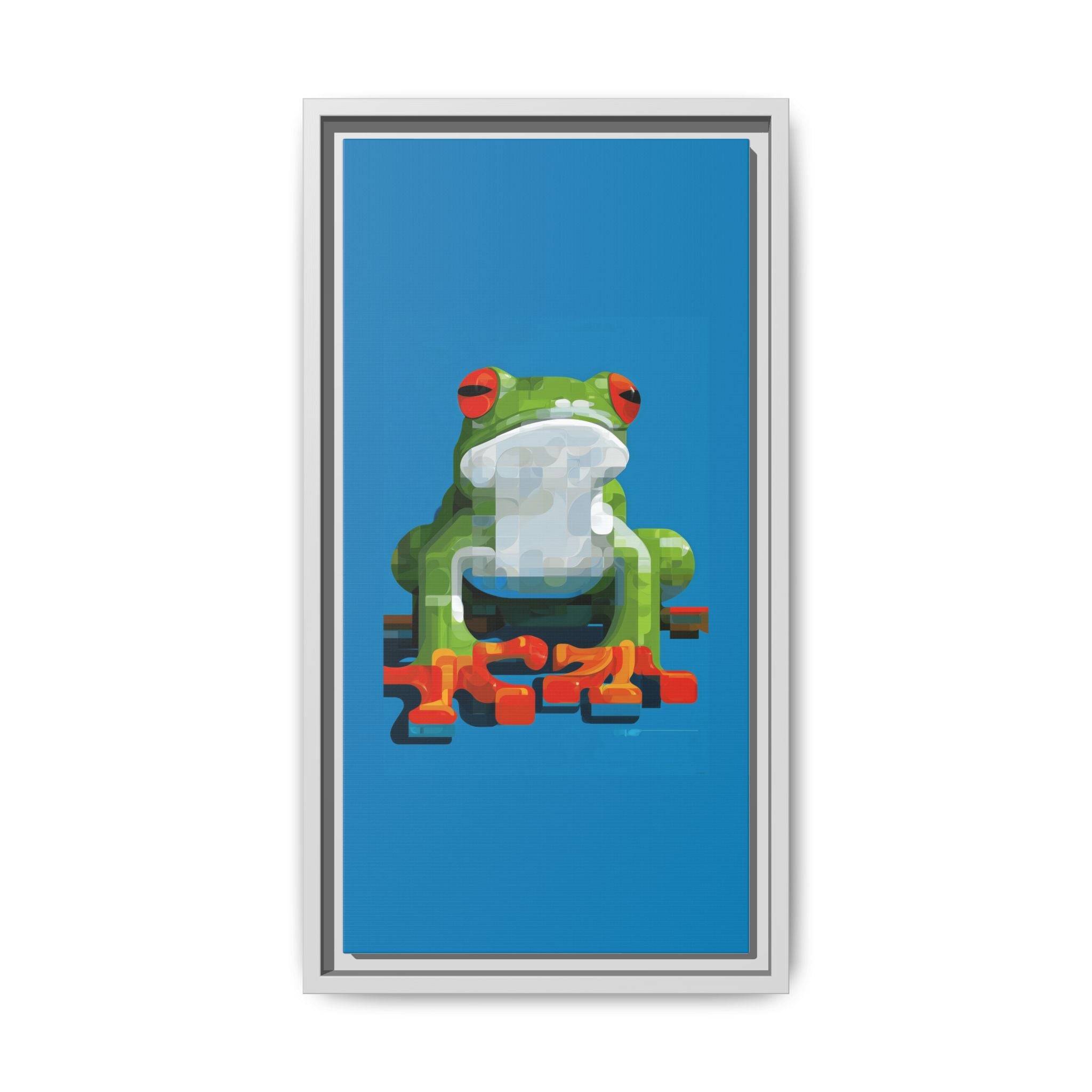Mosaic Amphibian: Geometric Frog Portrait, Digital Pixel Art Illustration   |    Custom Orders Available