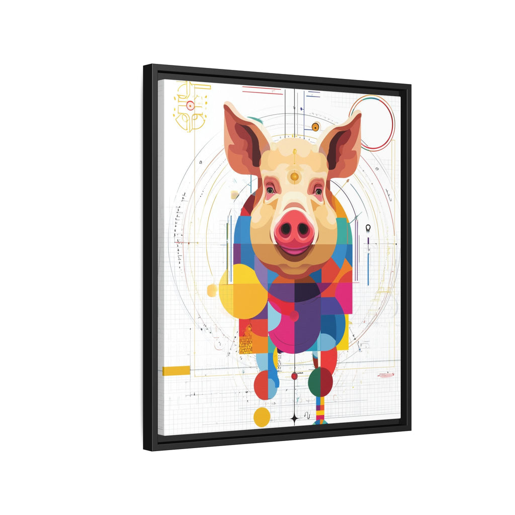 Geometric Pig: Digital Cubist Portrait, Mathematical Animal Abstraction   |    Custom Orders Available