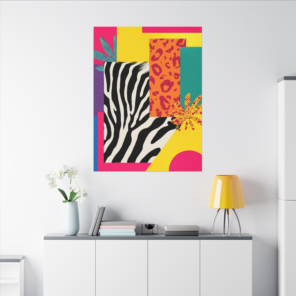 Copy of Pop Geometry: Zebra Leopard Fusion, Geometric Color Block, Modern Abstract Design   |   Custom Orders Accepted