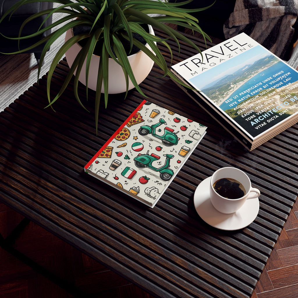 Vespa Vita: Italian Culinary Icons, Vintage Design Illustration, Playful Cultural Pattern | Custom Orders Accepted