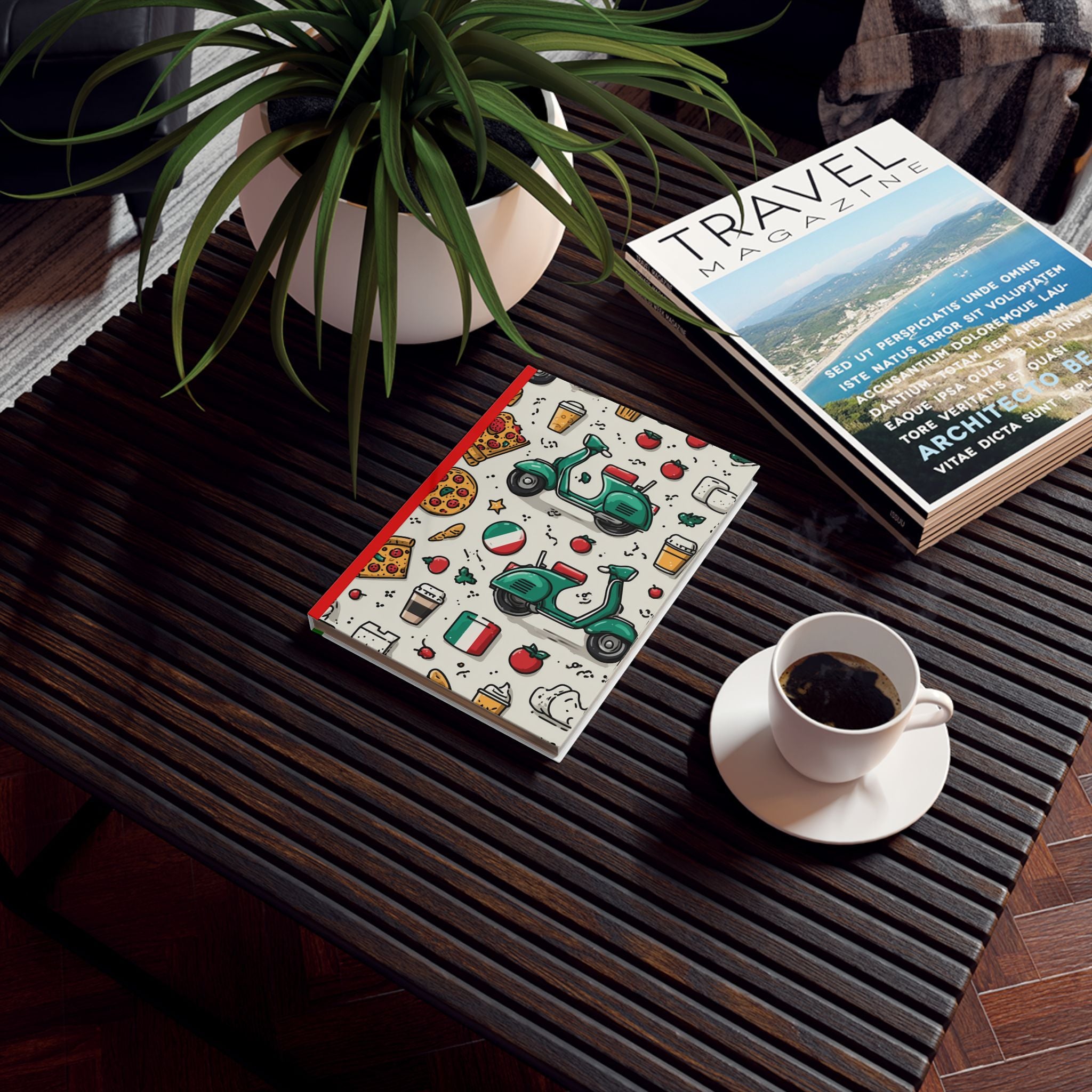 Vespa Vita: Italian Culinary Icons, Vintage Design Illustration, Playful Cultural Pattern | Custom Orders Accepted