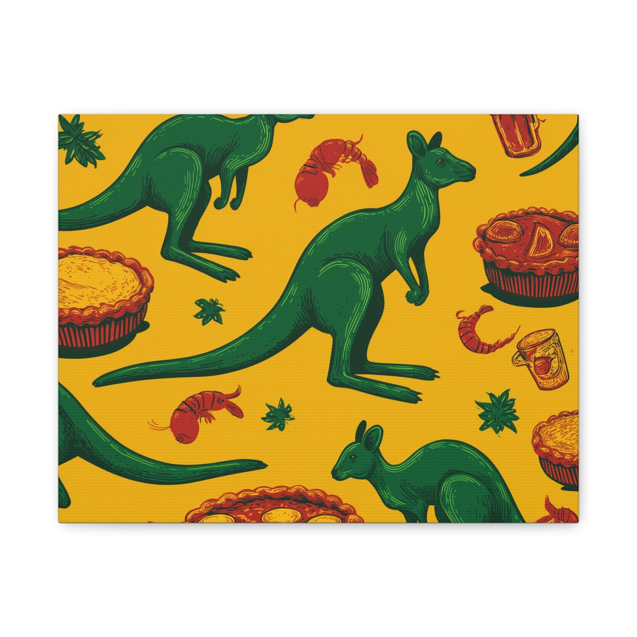 Kangaroo Canvas Wall Art, Vibrant Animal Decor, Unique Gift for Nature Lovers, Fun Kitchen Wall Hanging, Australian Themed Art