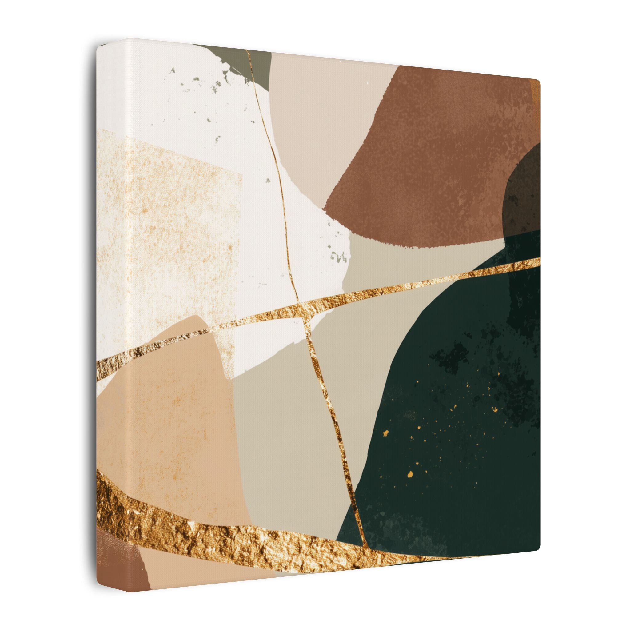 Canvas Print, Abstract Earthy Gold Wall Art, Modern Designer Home Decor, Stretched Matte Canvas; Thick, Multi-Size, Office Decor