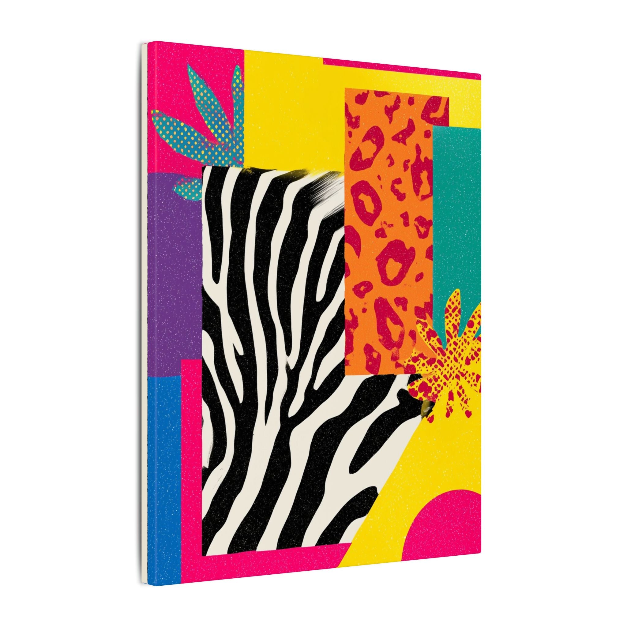 Pop Geometry: Zebra Leopard Fusion, Geometric Color Block, Modern Abstract Design   |   Custom Orders Accepted