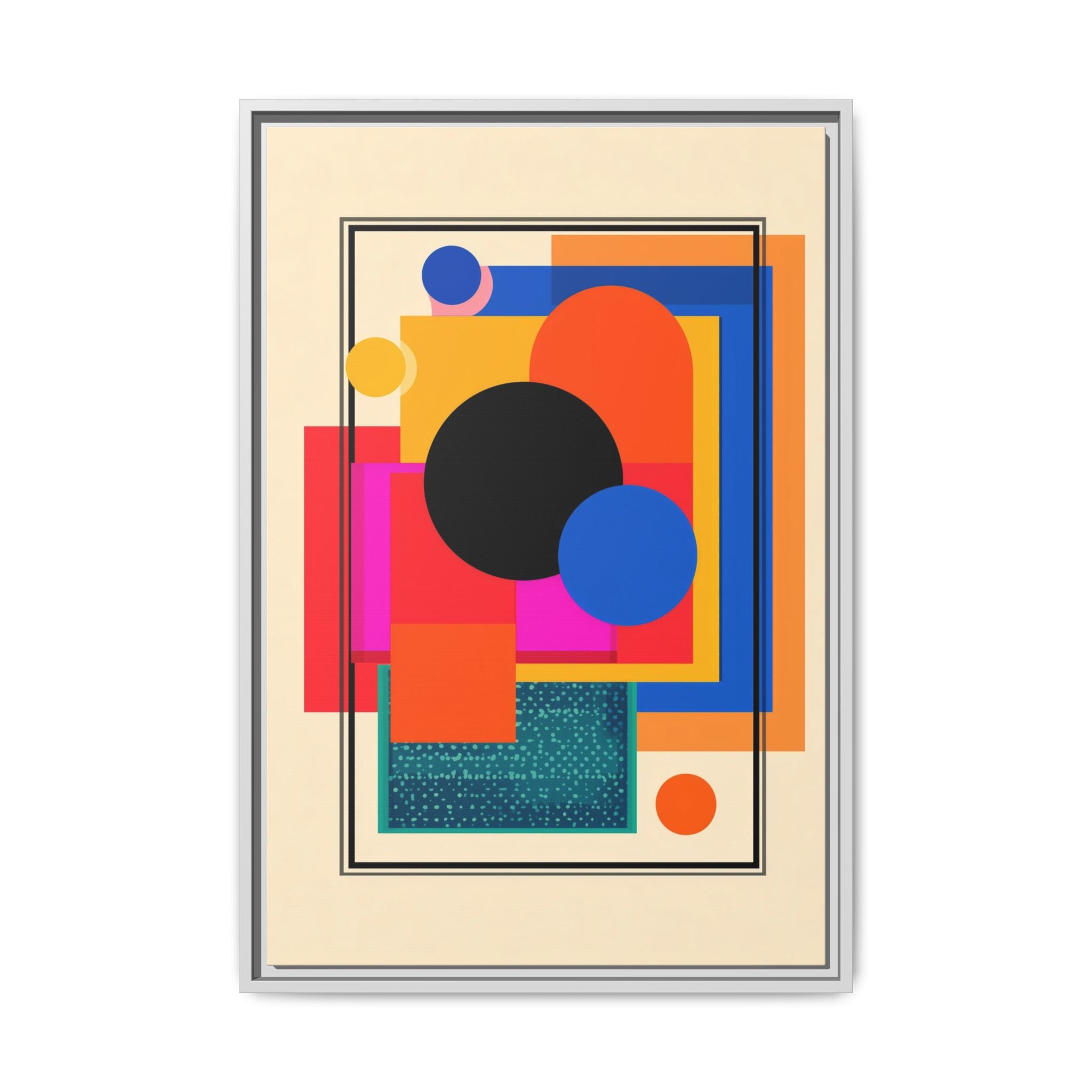 Geometric Harmony: Abstract Color Blocks, Mid-Century Modern Design, Minimalist Art Composition   |   Custom Orders Accepted