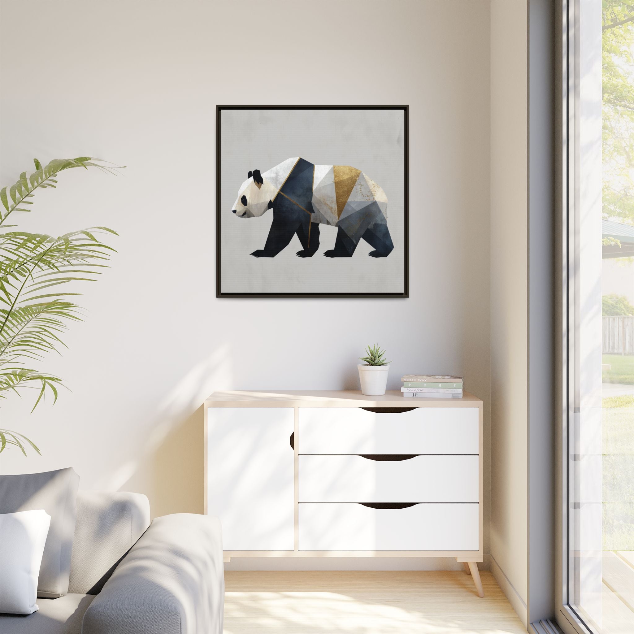 Geometric Panda: Cubist Animal Portrait, Modern Minimalist Art Style   |  Personalized & Custom Orders Available