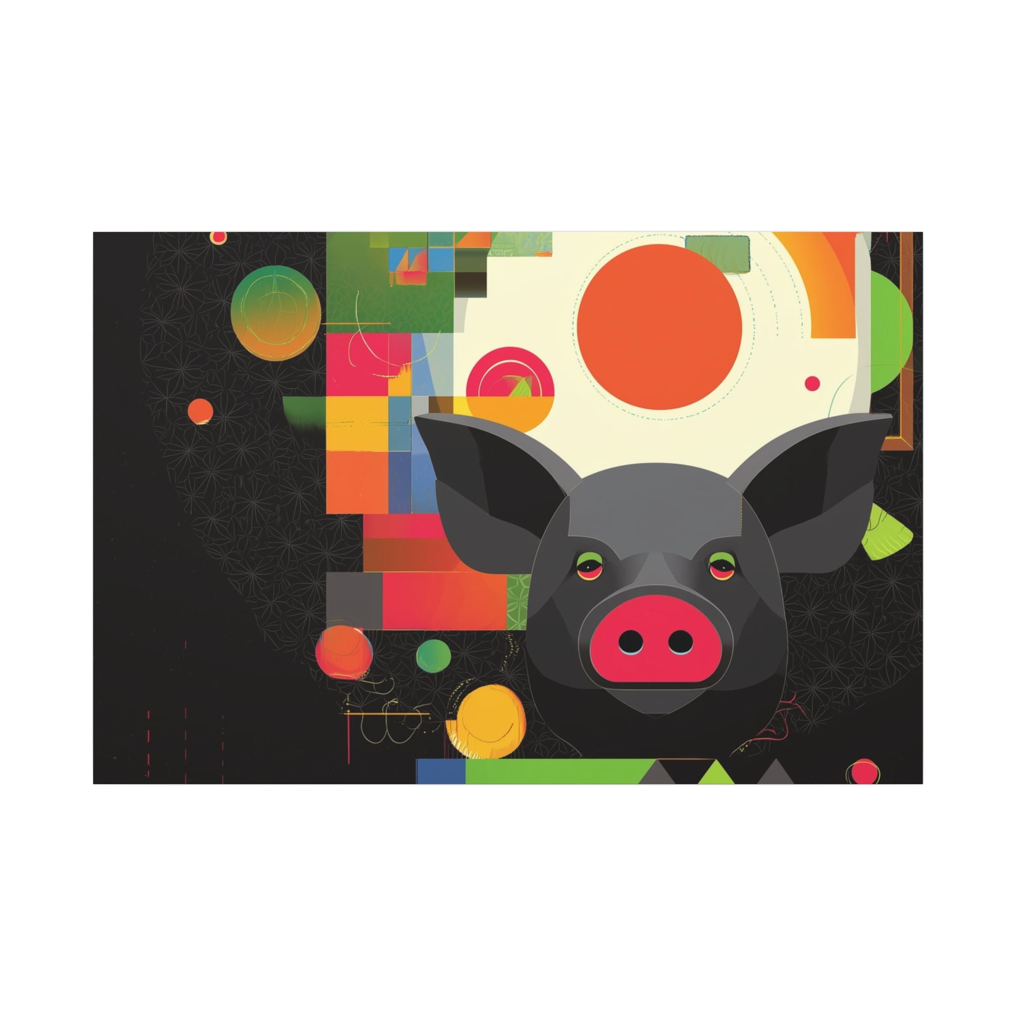 Geometric Pig Constellation: Abstract Digital Illustration, Modern Graphic Design Artwork   |    Custom Orders Available
