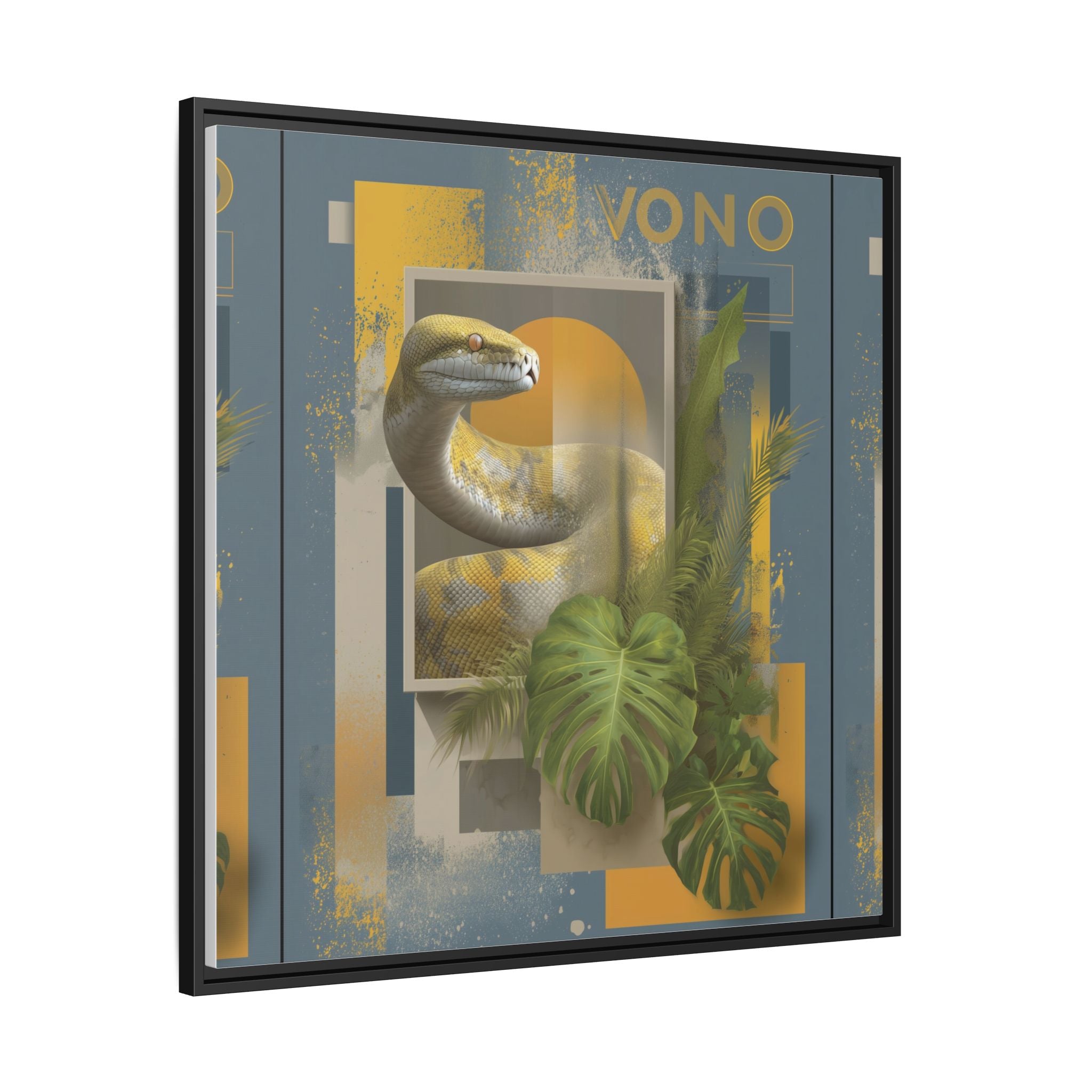 Serpent of Geometric Dimensions: Tropical Vono Design, Abstract Wildlife Art   |  Personalized & Custom Orders Available