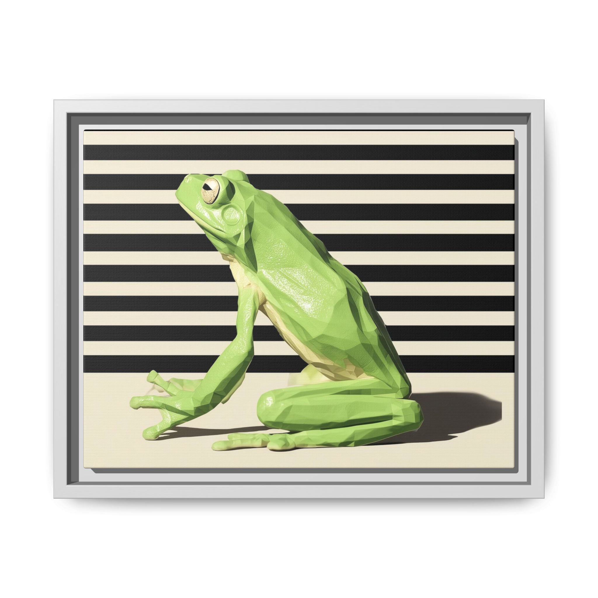 Geometric Frog Framed Print : Low-Poly Amphibian Design, Contemporary Minimalist Art   |  Personalized & Custom Orders Available