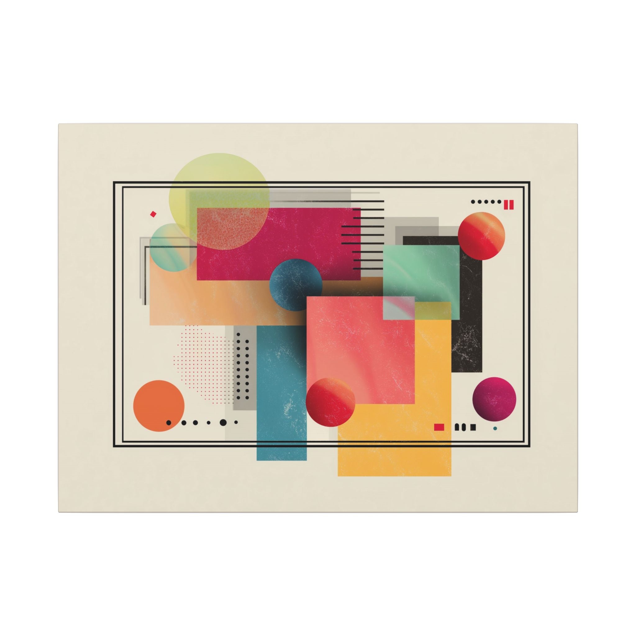 Geometric Dynamism: Bauhaus Abstraction, Translucent Shapes, Modernist Composition   |   Custom Orders Accepted