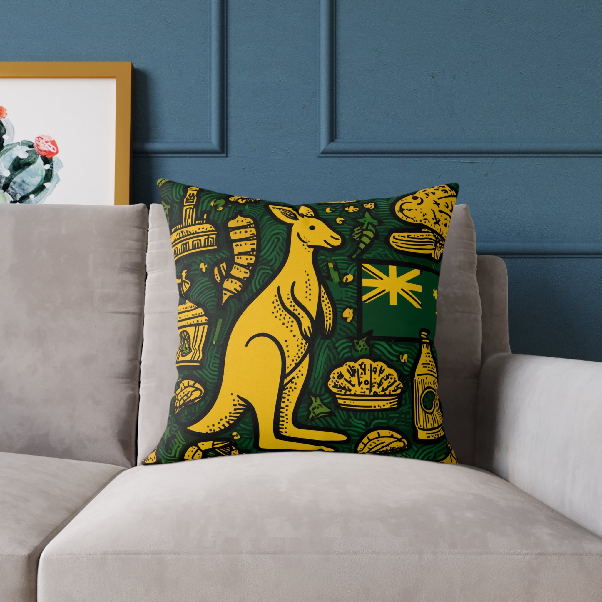 Aussie Themed Decorative Pillow, Home Decor, Couch Cushion, Gift for Australian Lovers, Unique and Fun Room Accent