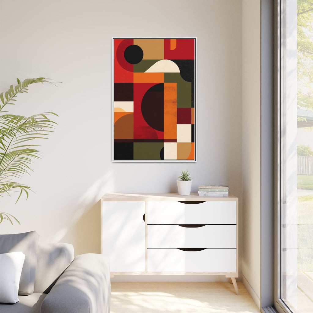 Geometric Convergence: Abstract Bauhaus Design, Constructivist Color Blocks, Architectural Art Composition   |   Custom Orders Accepted