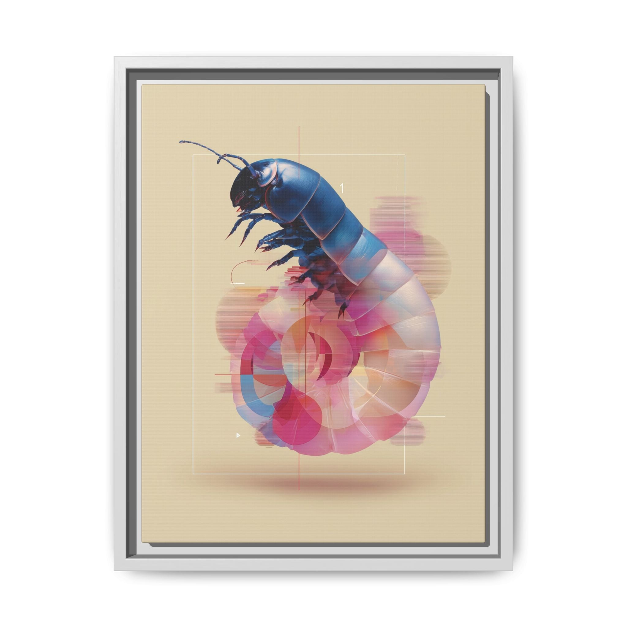 Exoskeleton Enigma: Digital Glitch Isopod, Metallic Crustacean Portrait   |  Personalized & Custom Orders Available