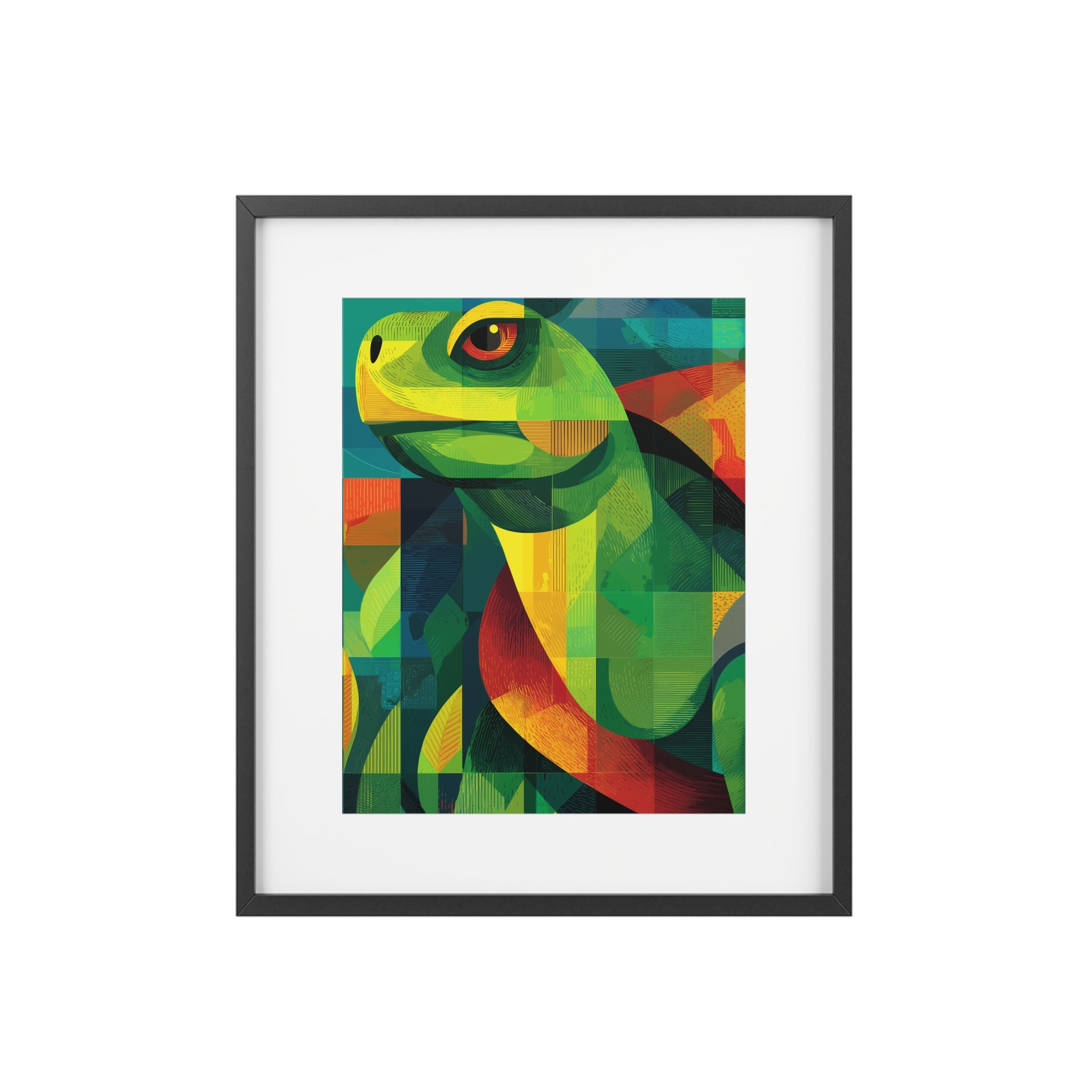 Vibrant Turtle Art Framed Poster, Colorful Decor, Nature-Inspired Home Decor, Unique Gift for Animal Lovers, Modern Art Print Amazon Jungle