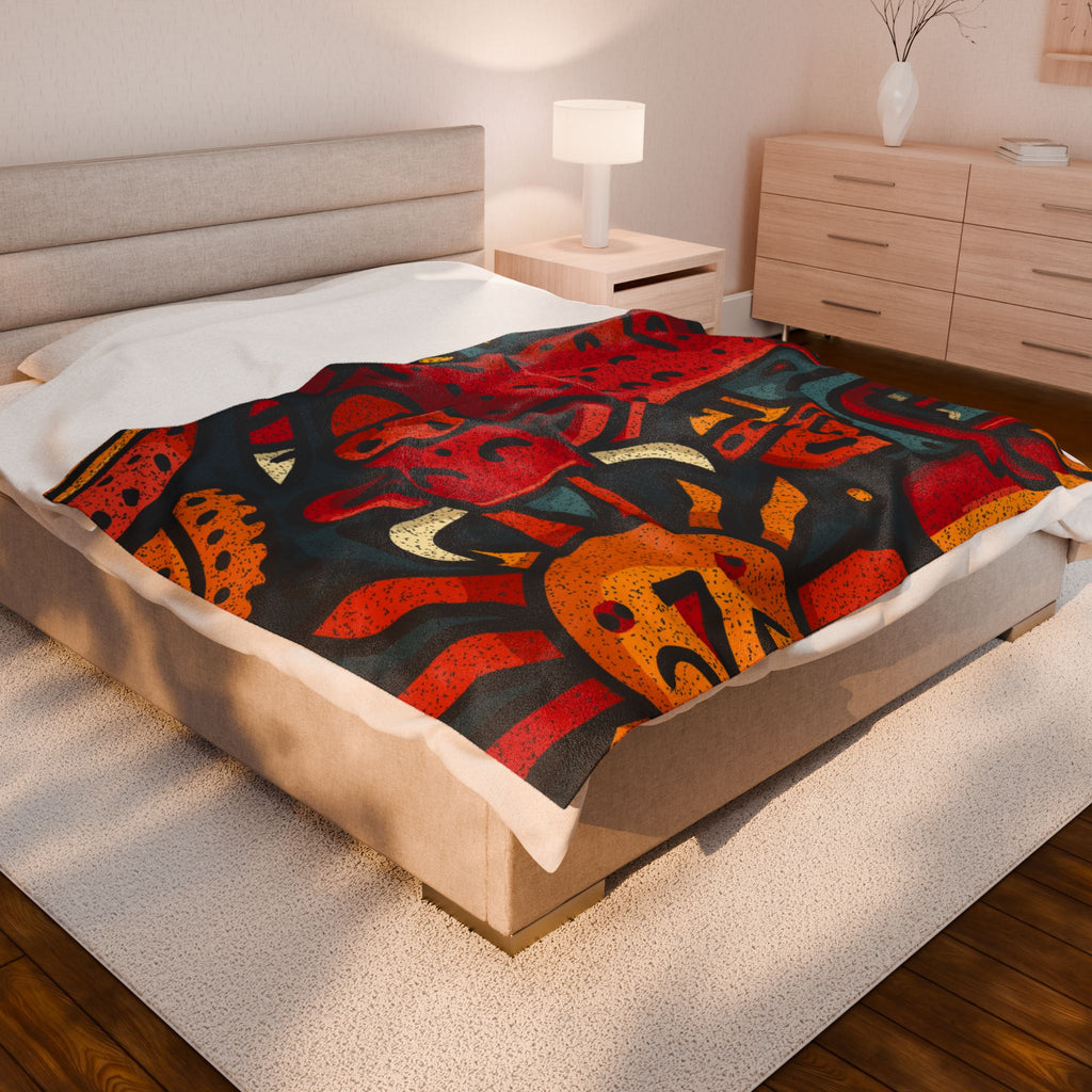 Solar Symphony Quilt Doona Duvet Cover : Geometric Folk Art Landscape, Spanish Design  |   Custom Orders Accepted