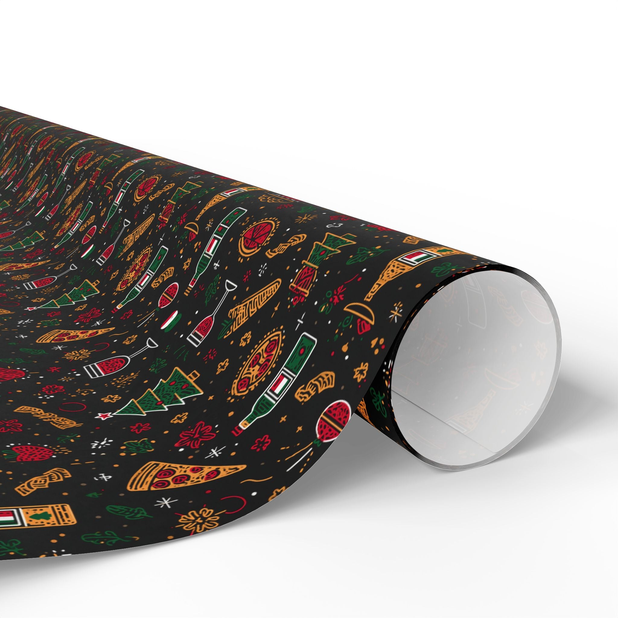 Holiday Italian Pattern Wrapping Paper — Festive Drinks Gift Wrap