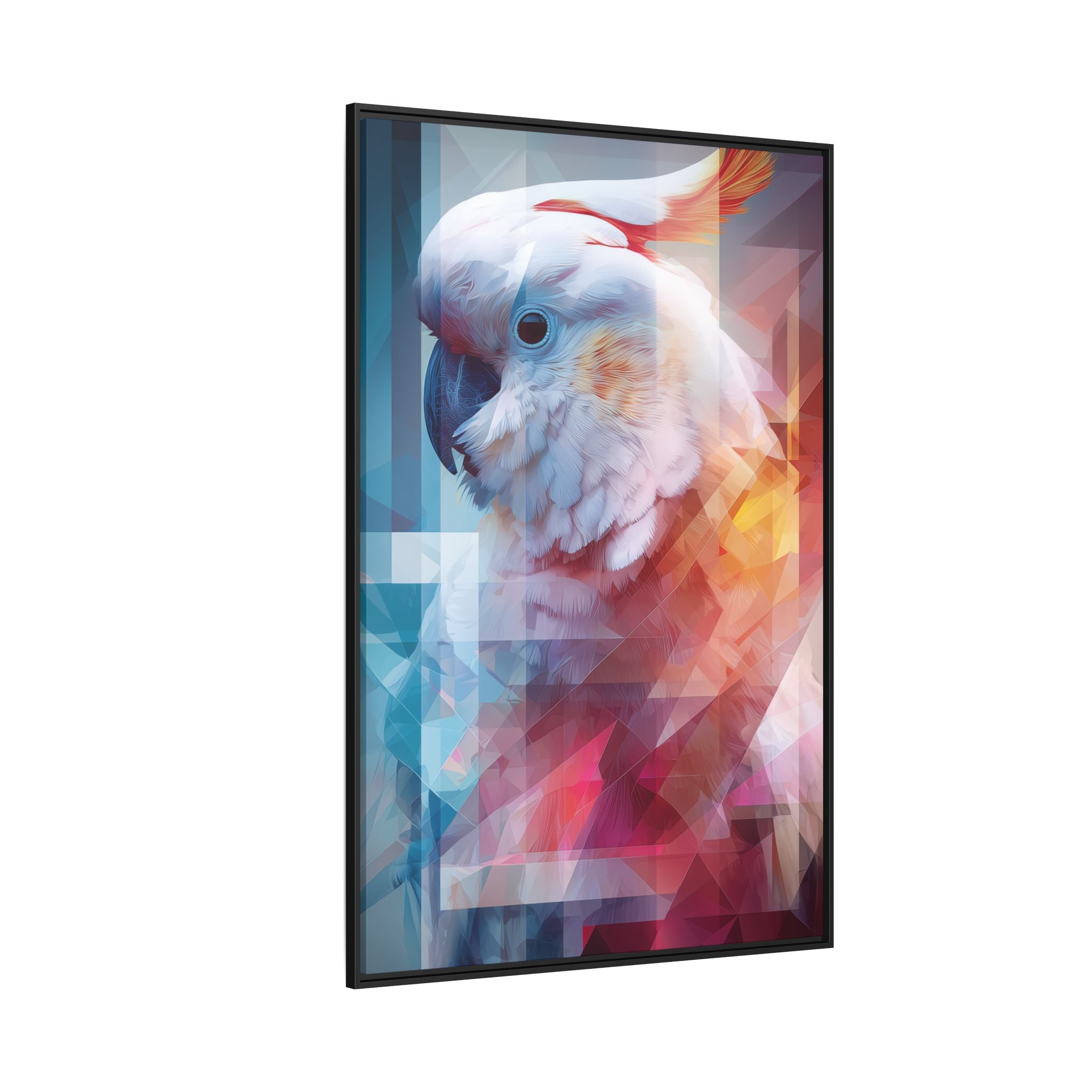Fractured Cockatoo: Geometric Wildlife Portrait, Low-Poly Digital Art   |    Custom Orders Available
