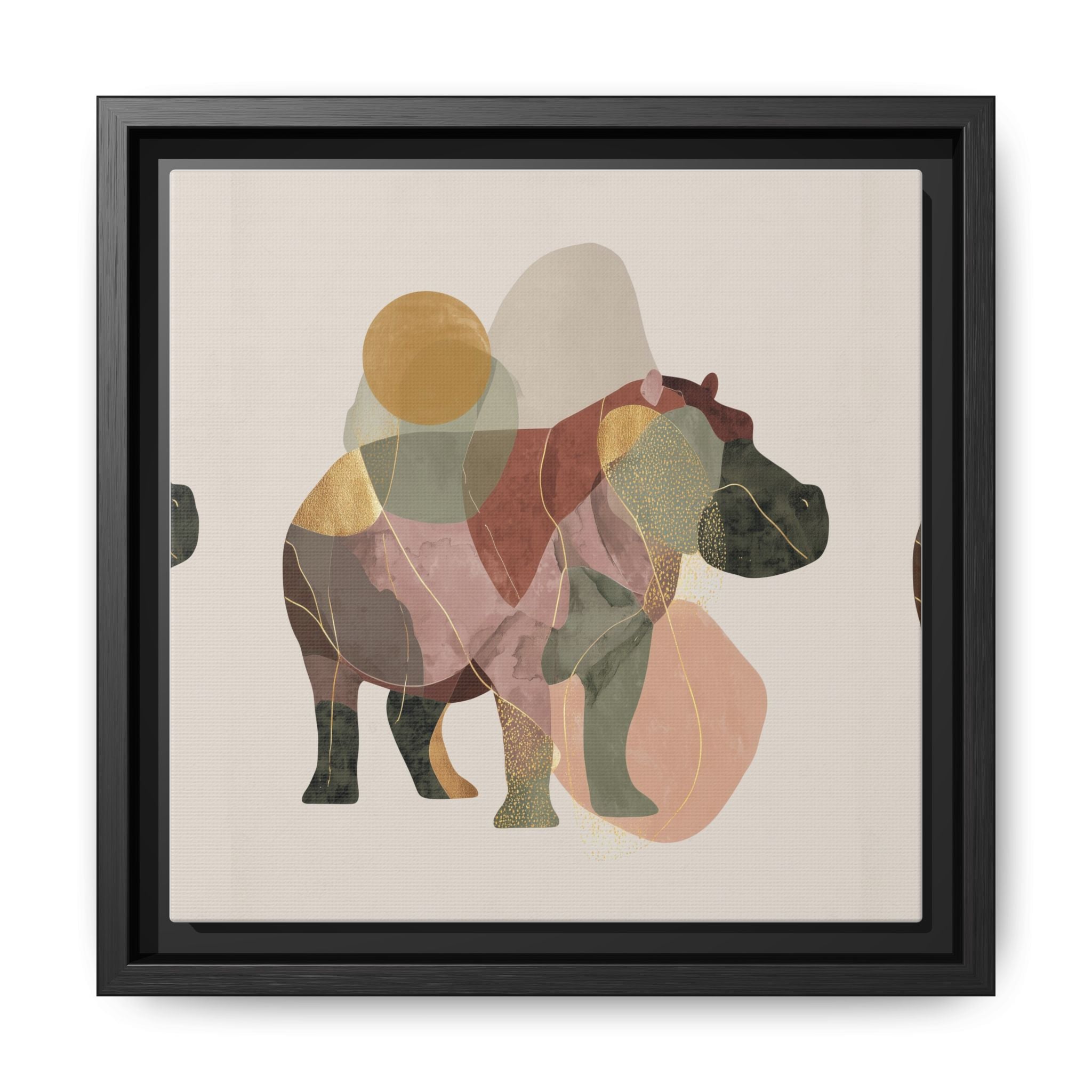 Geometric Harmony: Abstract Hippo Silhouette, Modern Minimalist Animal Art   |    Custom Orders Available