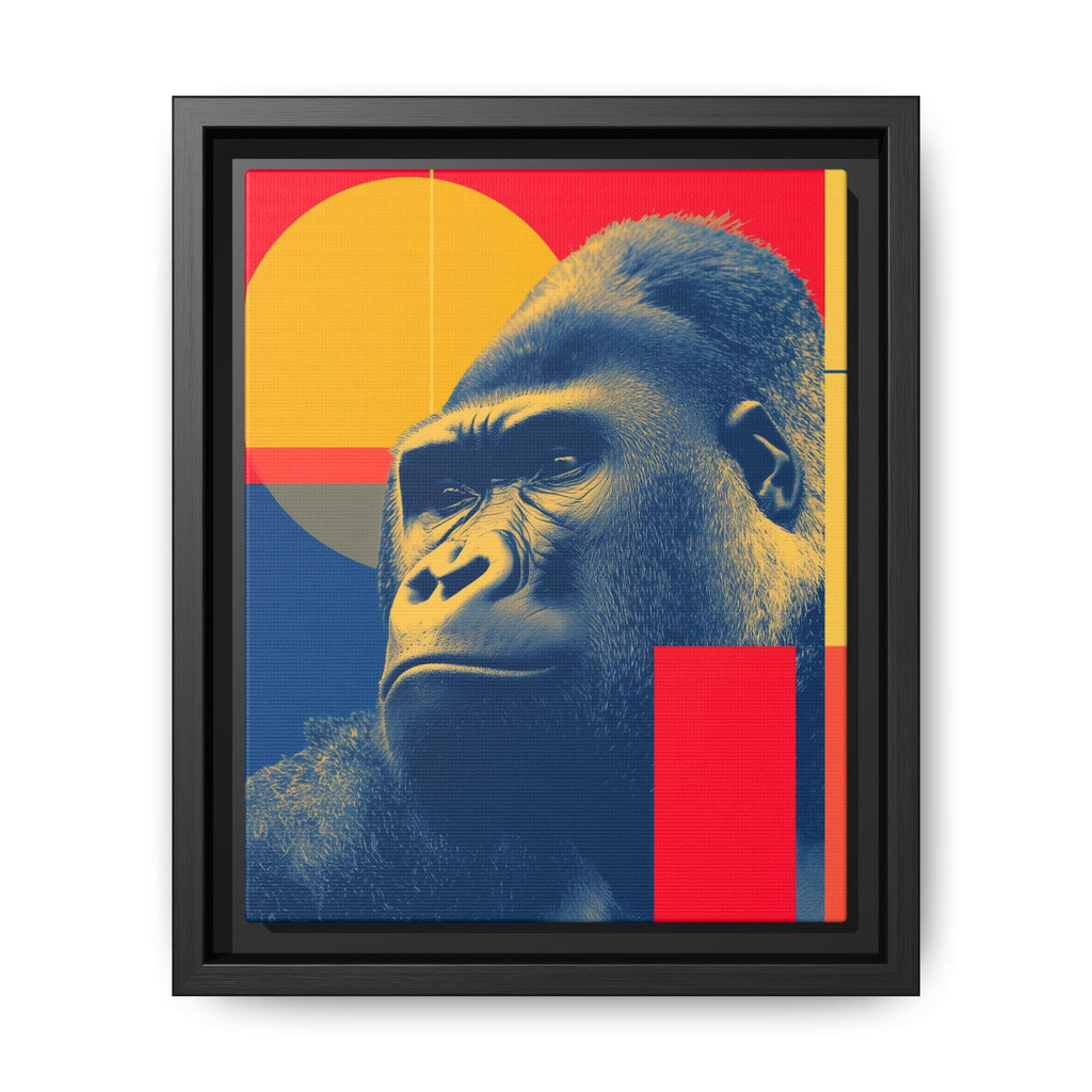 Primal Geometry: Gorilla Portrait in Blue and Yellow, Pop Art Graphic Design   |  Personalized & Custom Orders Available