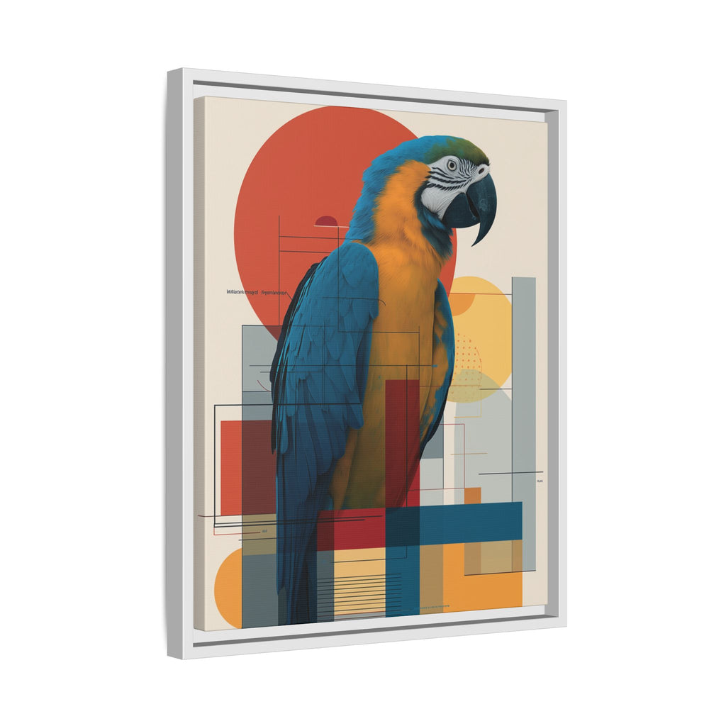 Vibrant Macaw Geometric Framed Print: Avian Realism, Modern Abstract Composition   |  Personalized & Custom Orders Available