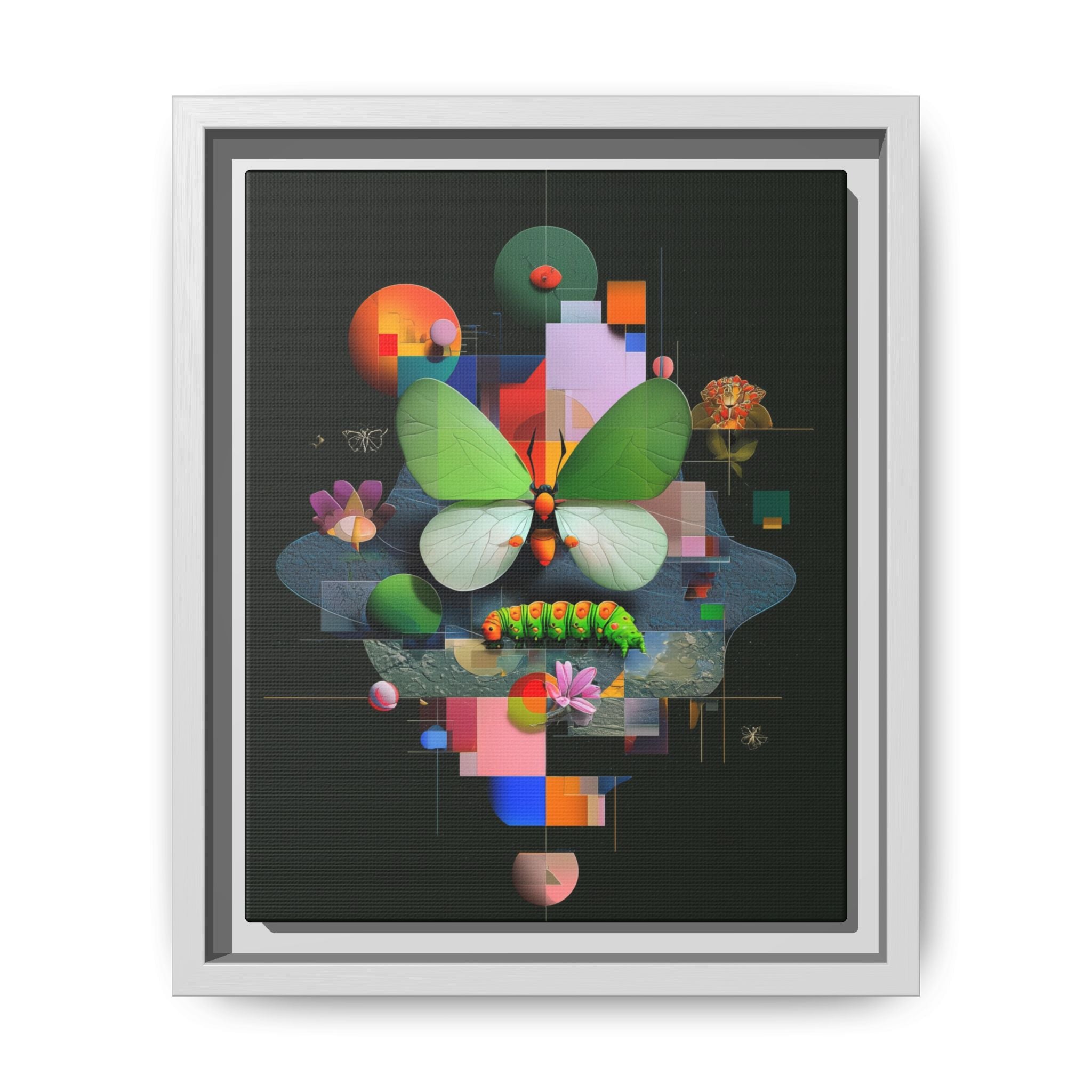 Metamorphosis Geometry Framed Print : Digital Nature Synthesis, Butterfly Abstraction   |  Personalized & Custom Orders Available