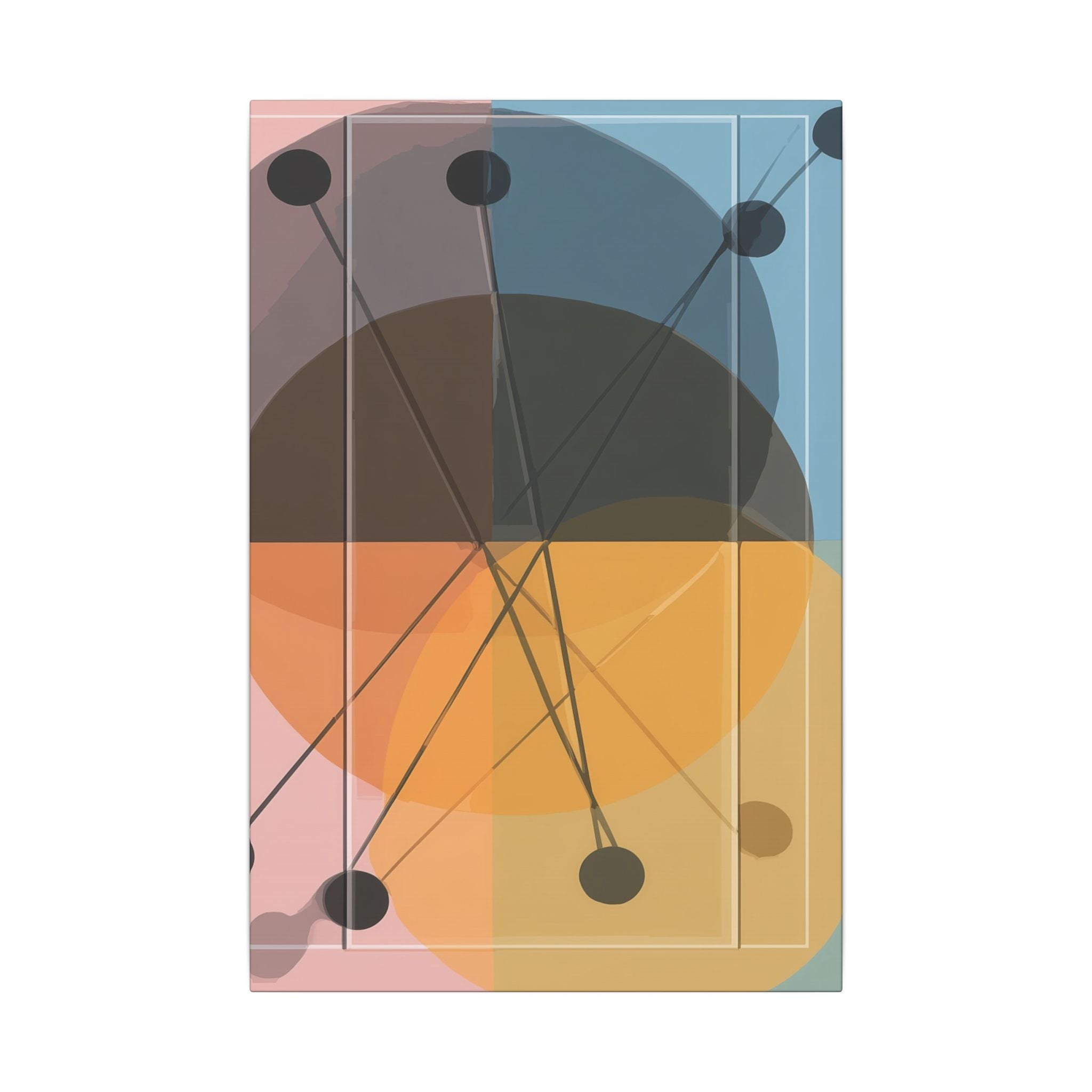 Interconnected Geometries: Pastel Circles in Motion, Mid-Century Modern Design, Abstract Bauhaus Composition   |   Custom Orders Accepted