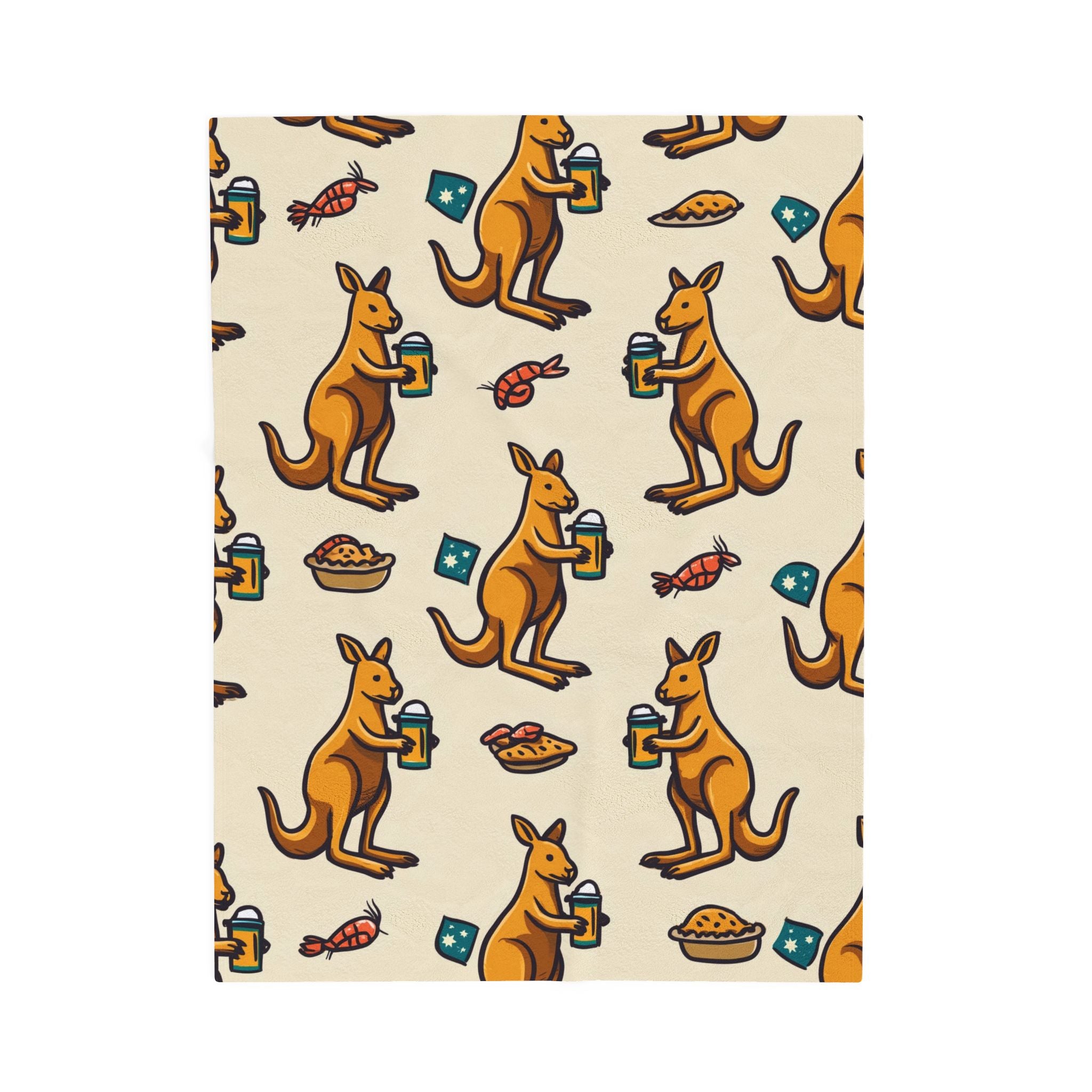 Kangaroo Cocktail Party: Australian Themed Pattern, Graphic Design Illustration   |   Custom Orders Accepted