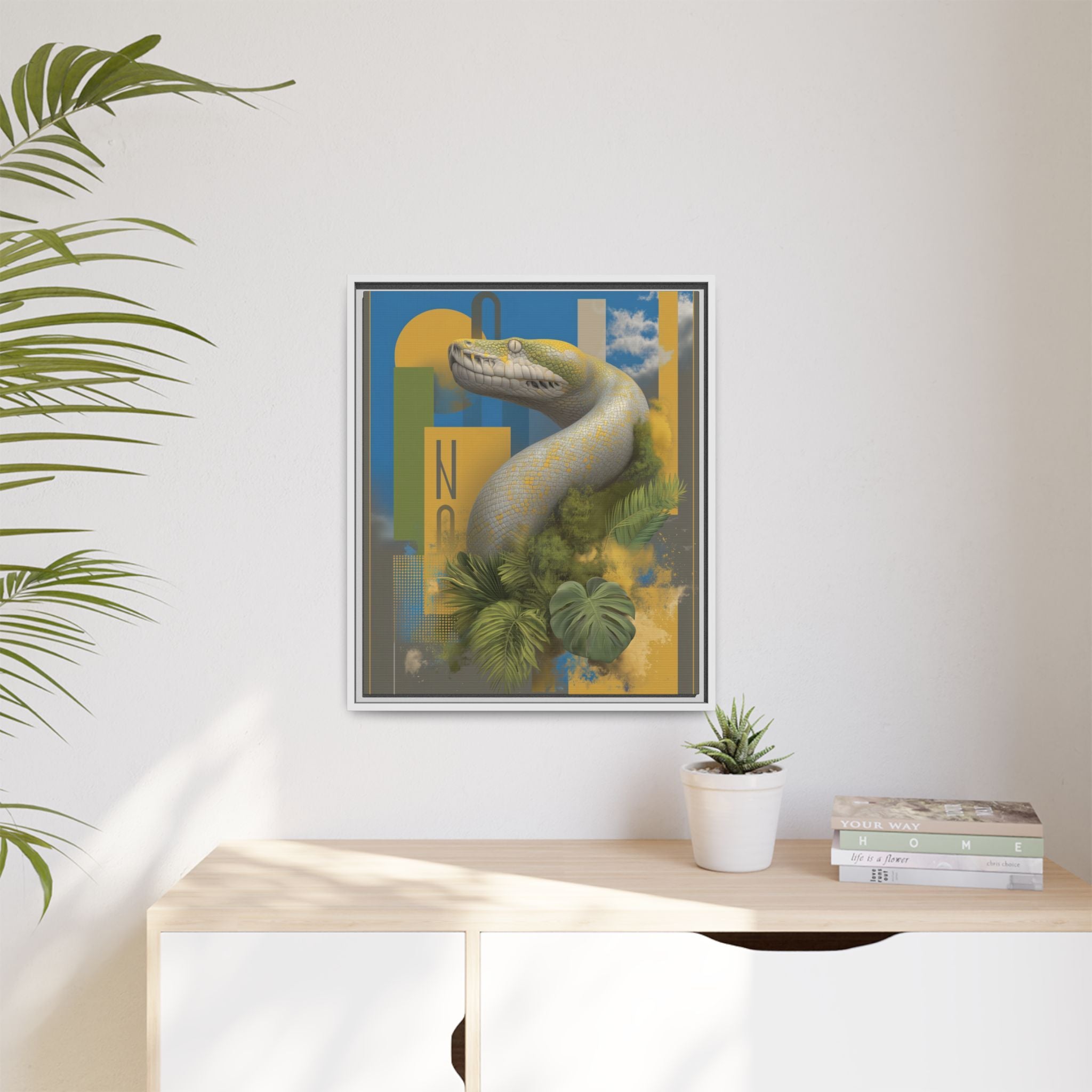 Serpent's Geometry: Tropical Anaconda Graphic Design, Modern Wildlife Illustration   |  Personalized & Custom Orders Available