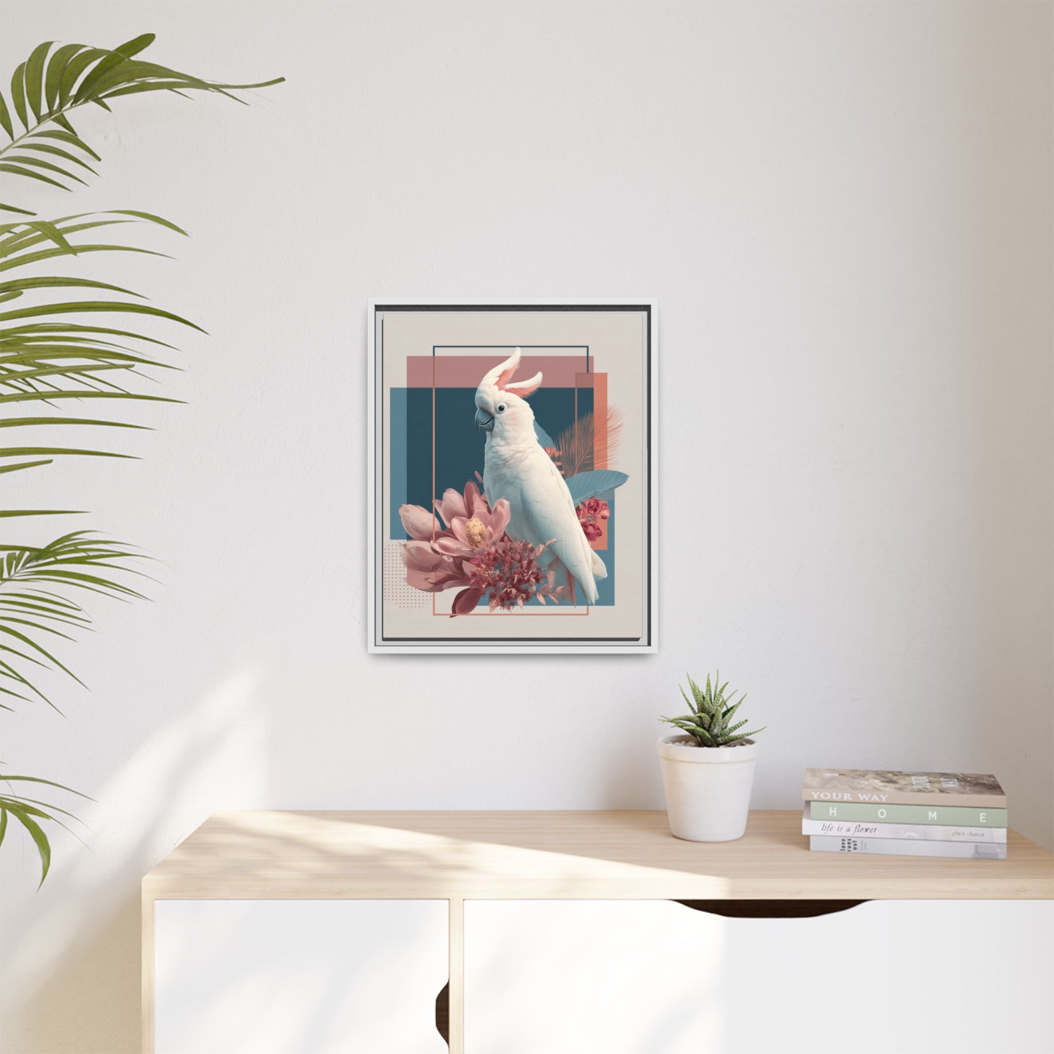 Ethereal Cockatoo: Geometric Wildlife Art, Digital Nature Portrait   |    Custom Orders Available