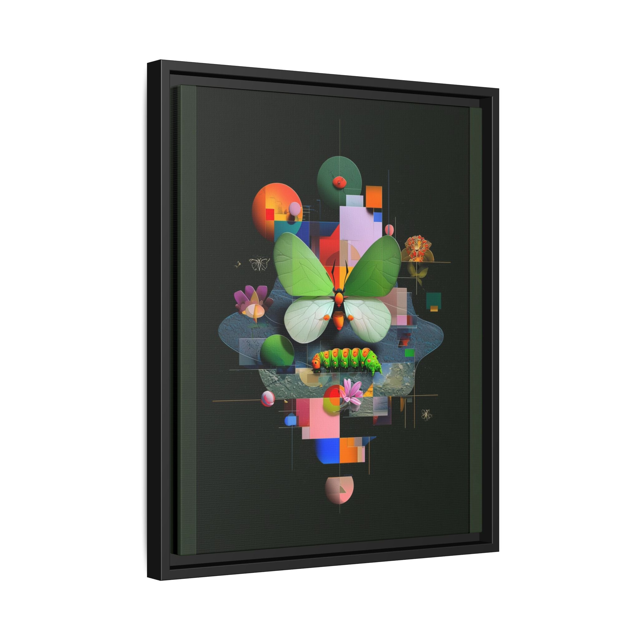 Metamorphosis Geometry Framed Print : Digital Nature Synthesis, Butterfly Abstraction   |  Personalized & Custom Orders Available