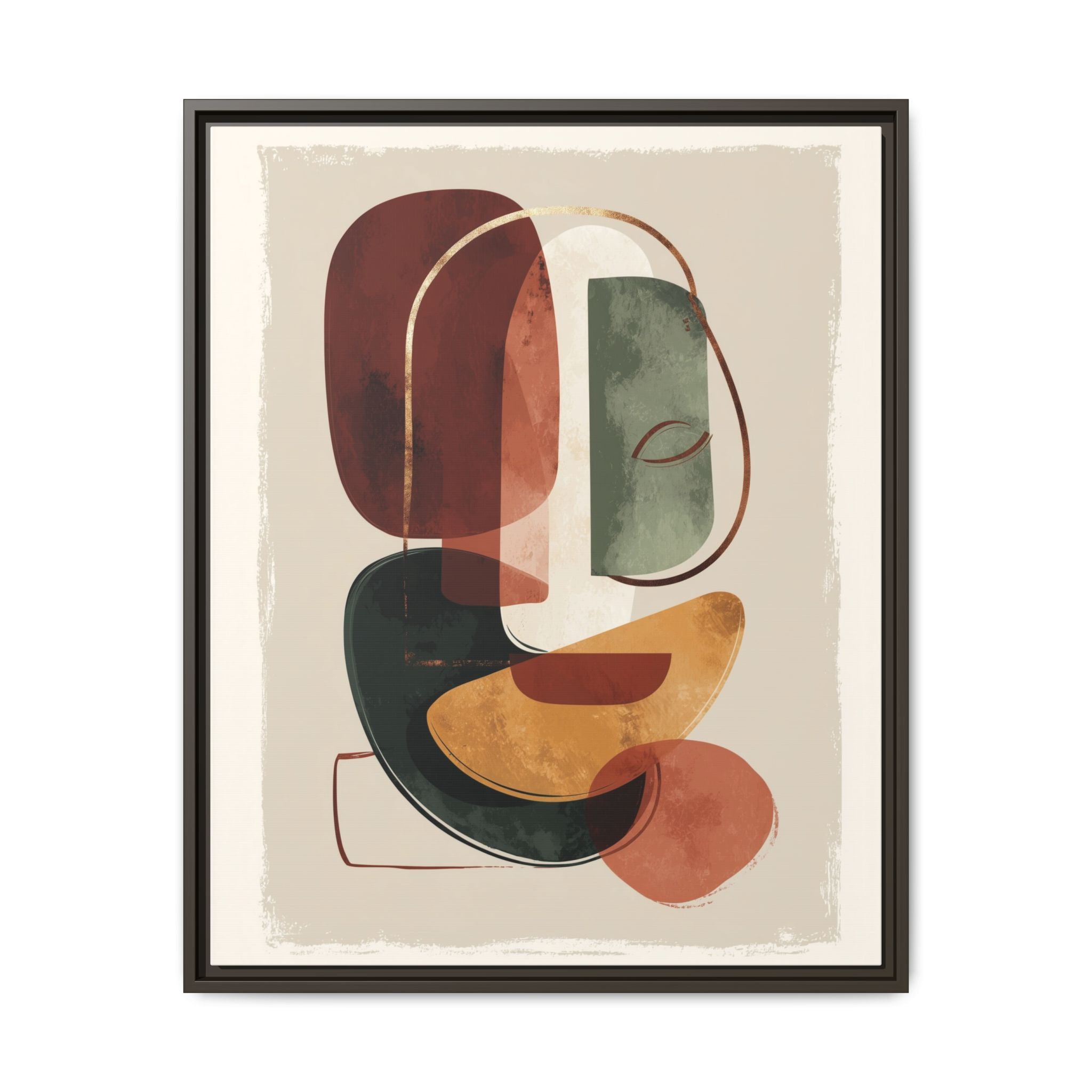 Layered Geometries: Mid-Century Modern Composition, Organic Abstract Design, Translucent Intersecting Shapes   |   Custom Orders Accepted