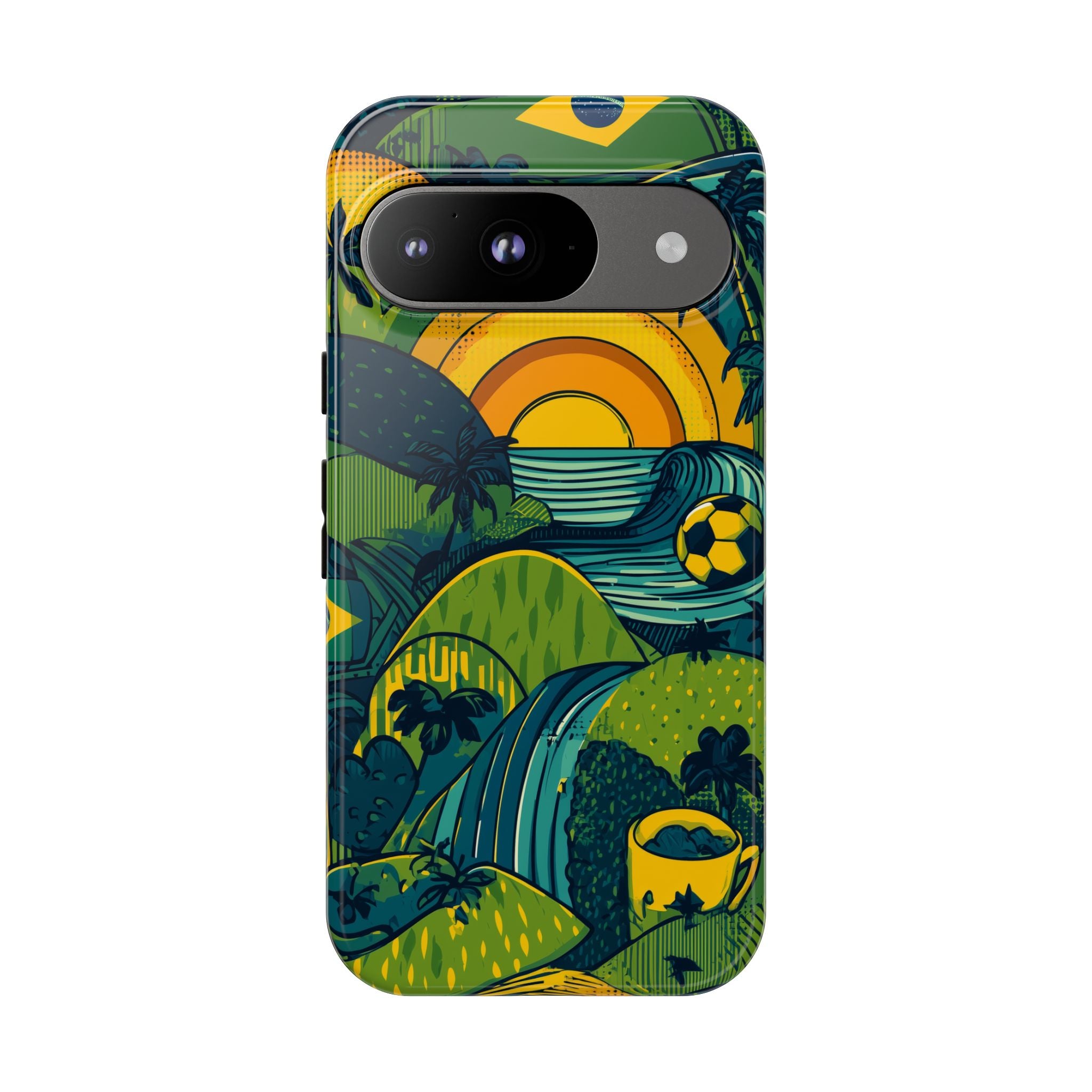 Brazil Tough Cases: Sporty Tropical Phone Case, Fun Beach Vibe Phone Accessory, Summer Travel Gift, Colorful Phone Cover, Casual Style Tech