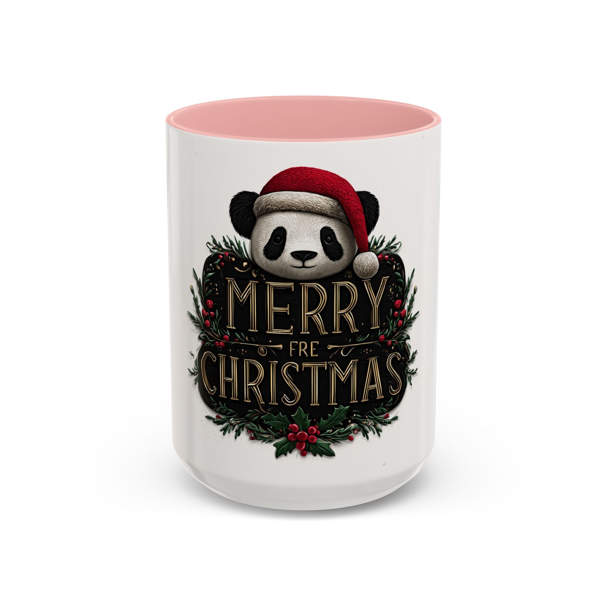 Merry Christmas Panda Coffee Mug - Holiday Gift, Ceramic Mug, Cute Panda Mug, Festive Drinkware, Christmas Decor