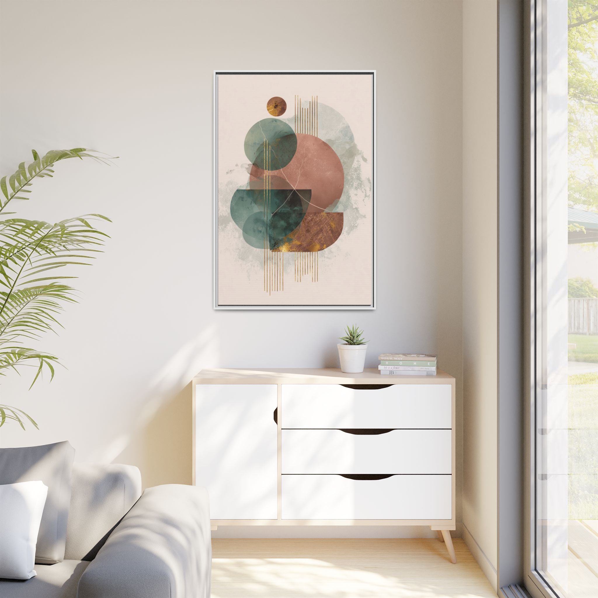 Translucent Geometries: Abstract Circles, Mid-Century Minimalism, Watercolor Layers   |   Custom Orders Accepted