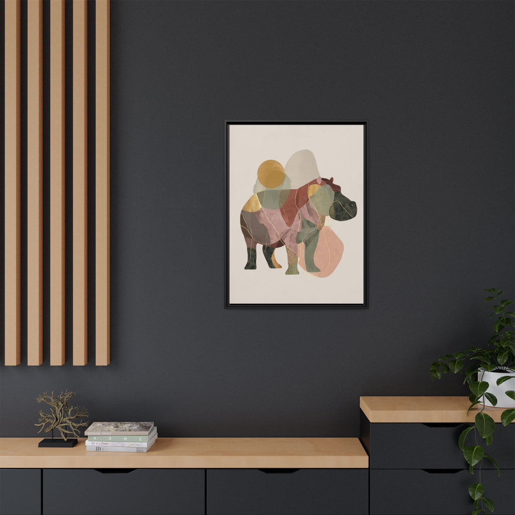 Geometric Harmony: Abstract Hippo Silhouette, Modern Minimalist Animal Art   |    Custom Orders Available