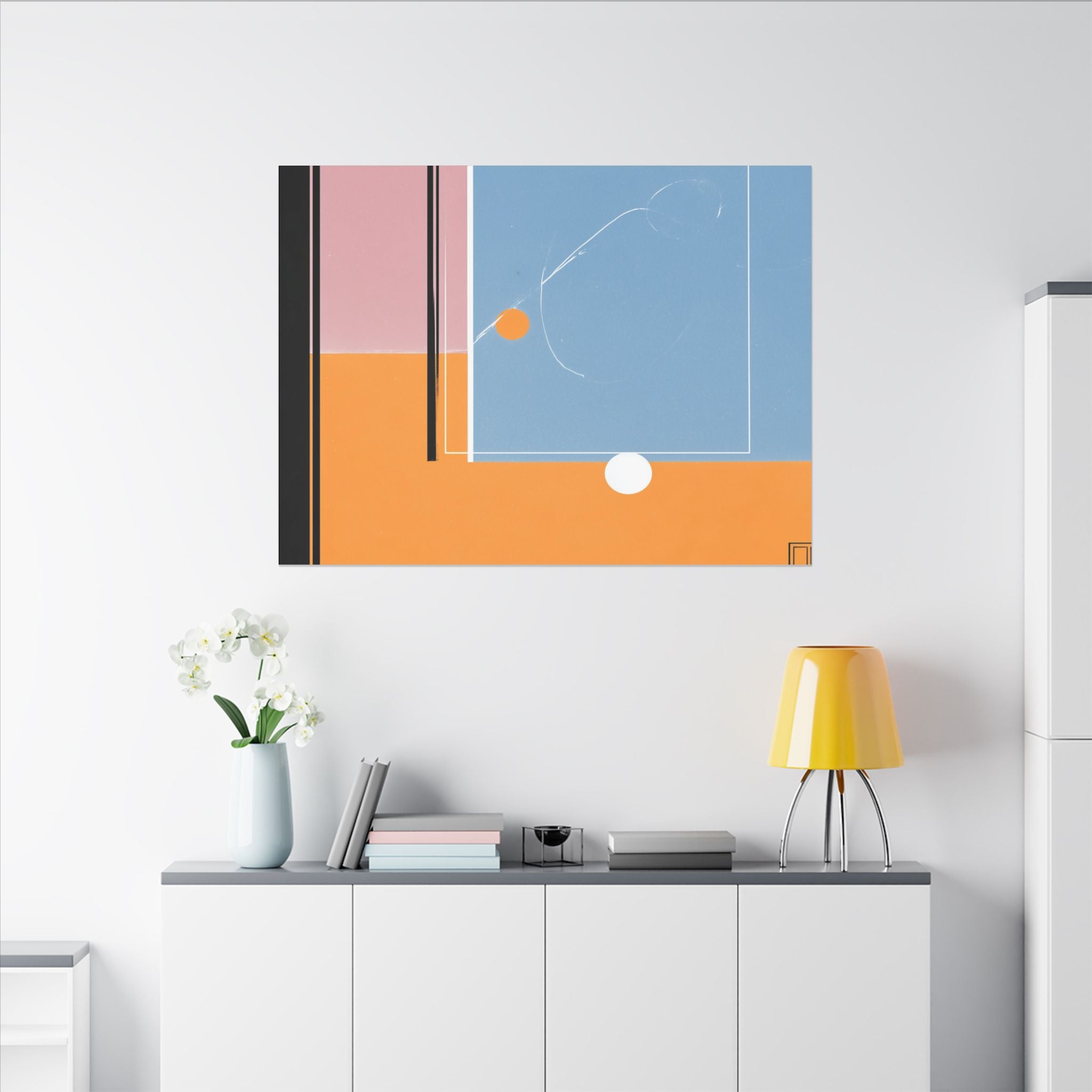 Geometric Harmony: Abstract Minimalist Composition, Modernist Color Fields, Constructivist Design Principles   |   Custom Orders Accepted