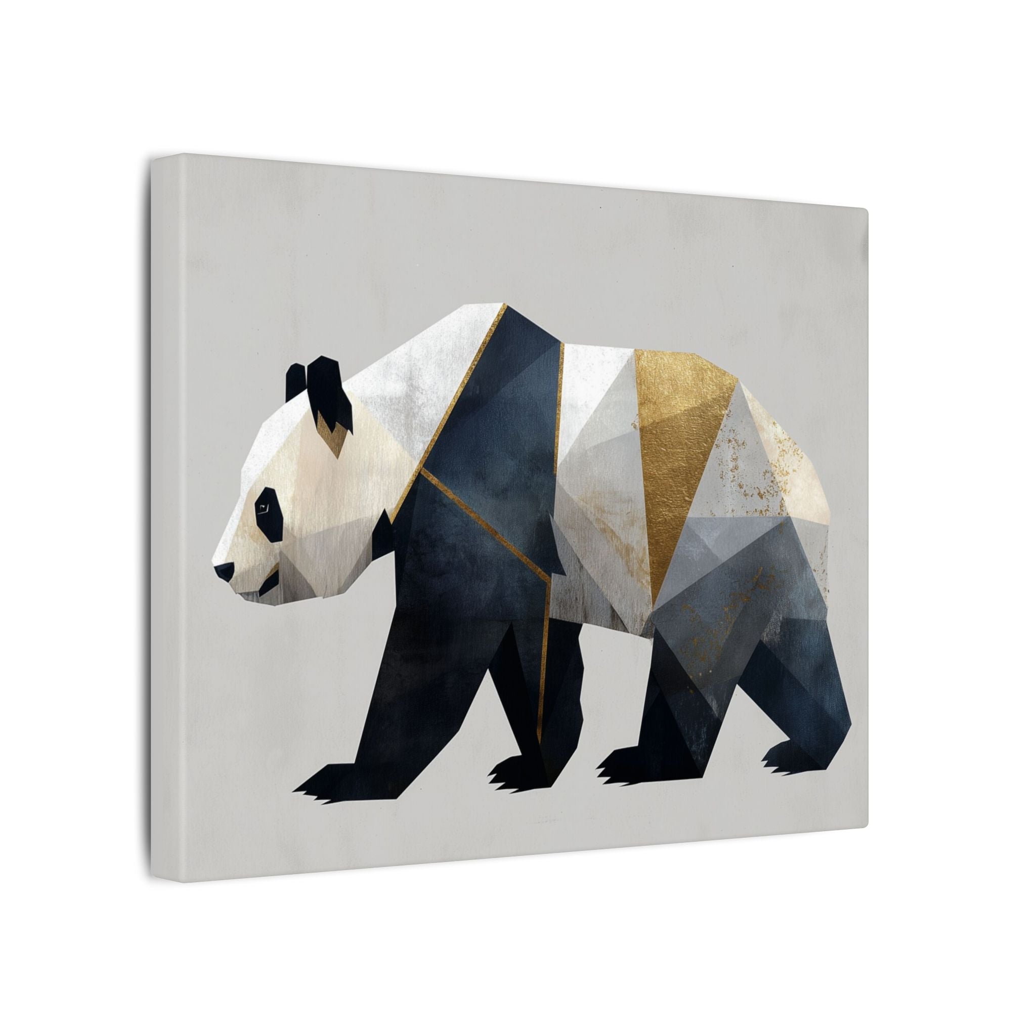 Geometric Panda Mosaic: Cubist Wildlife Art, Angular Polygon Design, Modern Metallic Illustration   |  Personalized & Custom Orders