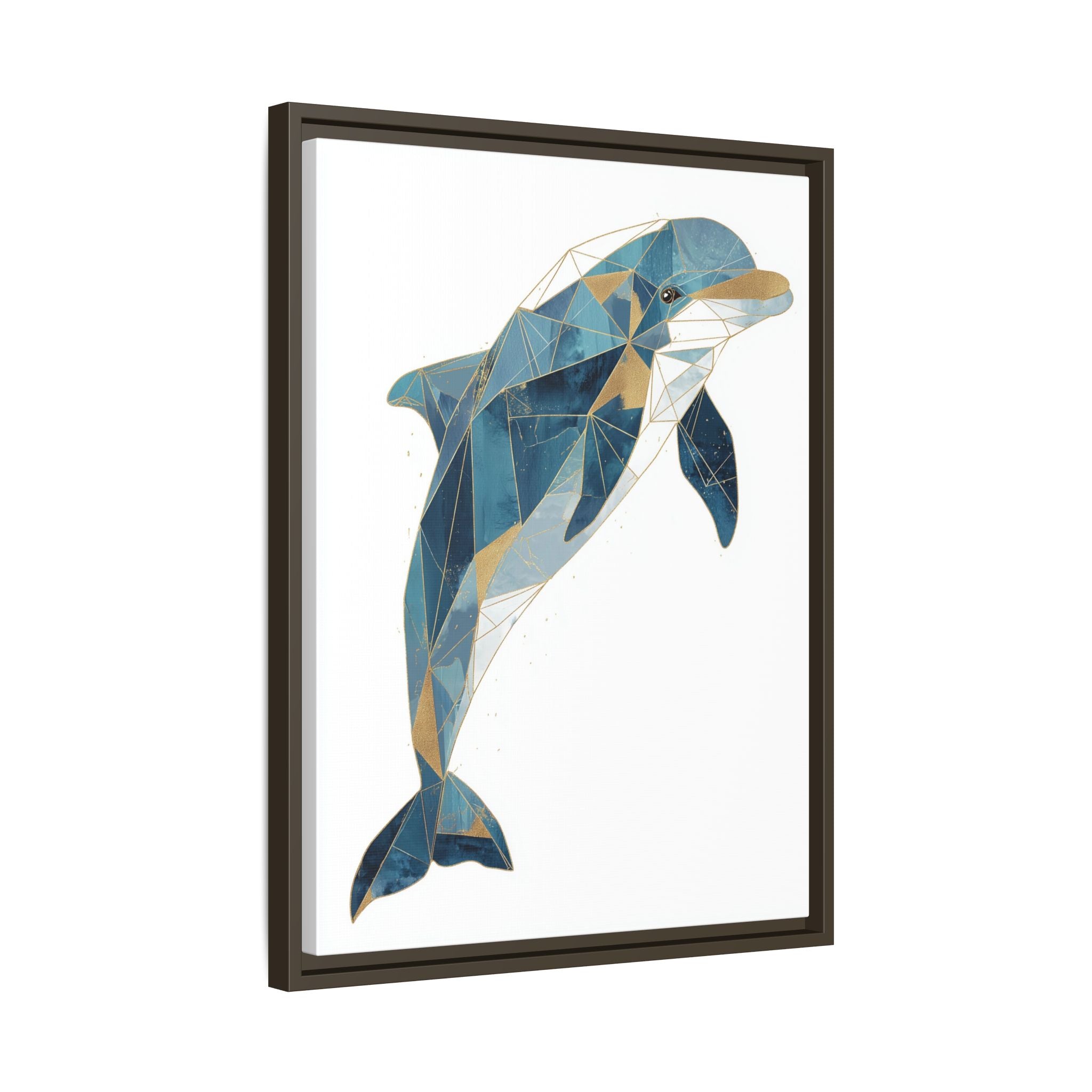 Oceanic Geometry: Dolphin in Blue Polygons, Modern Marine Art   |  Personalized & Custom Orders Available