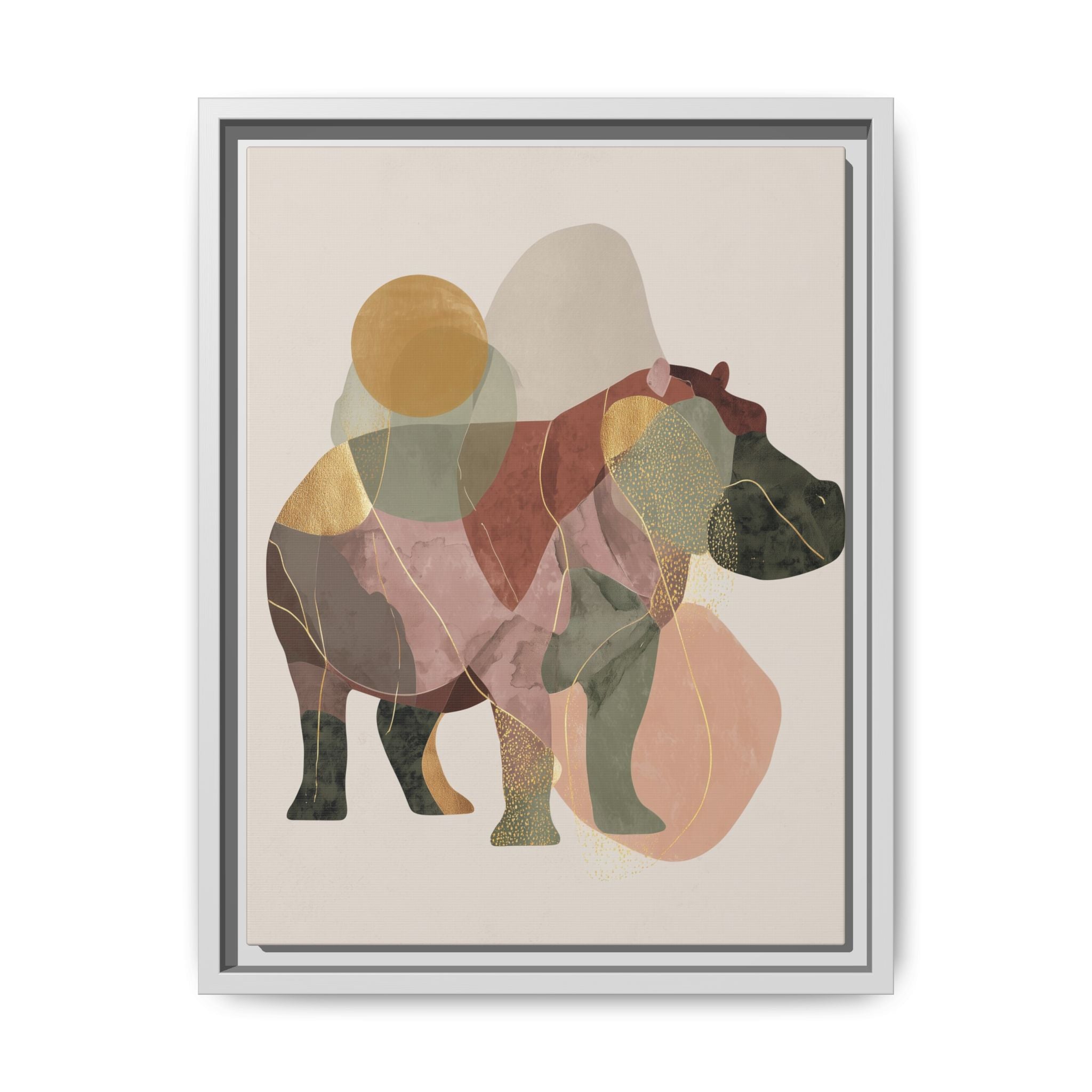 Fragmented Hippopotamus: Geometric Abstract Art, Minimalist Animal Portrait   |  Personalized & Custom Orders Available
