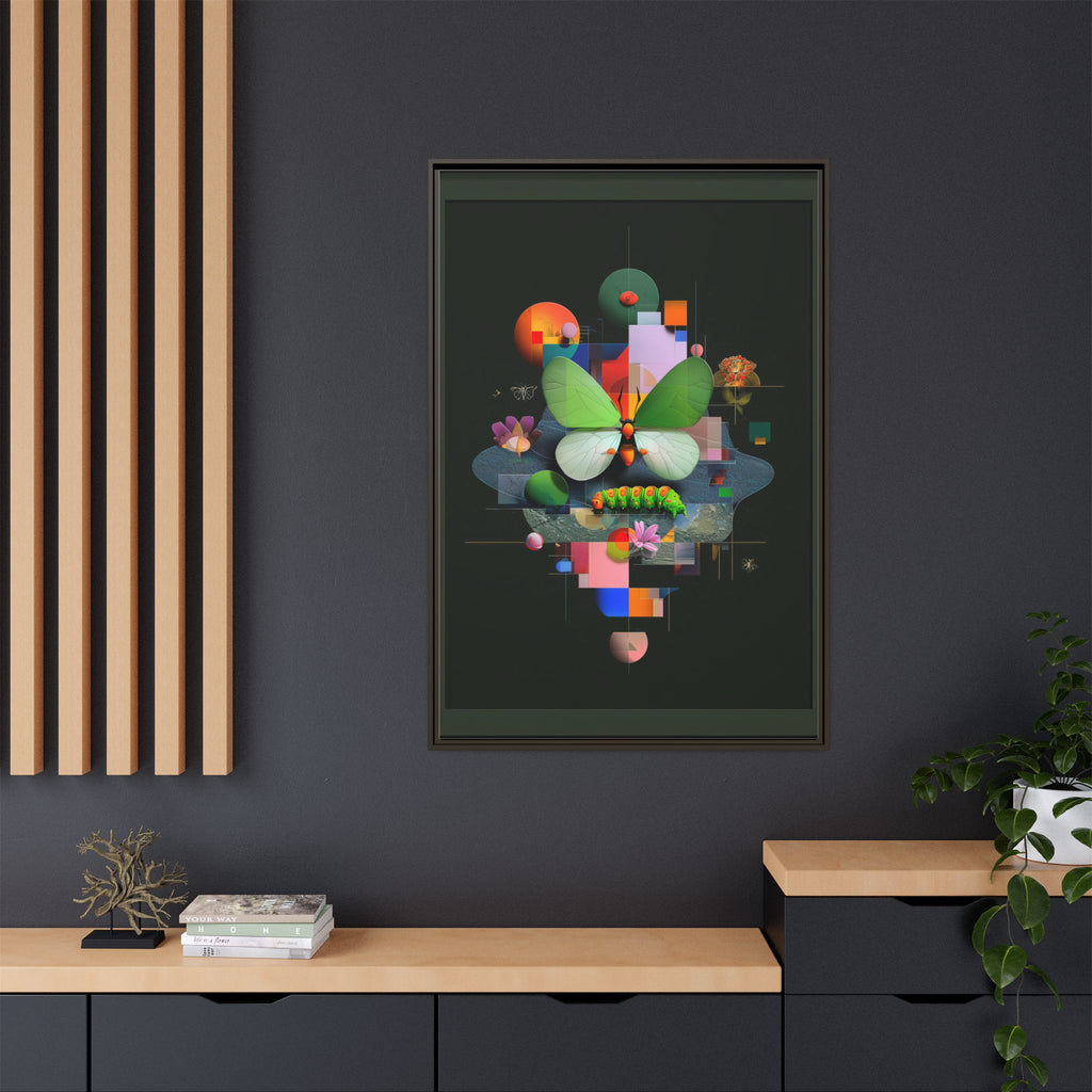 Metamorphosis Geometry Framed Print : Digital Nature Synthesis, Butterfly Abstraction   |  Personalized & Custom Orders Available