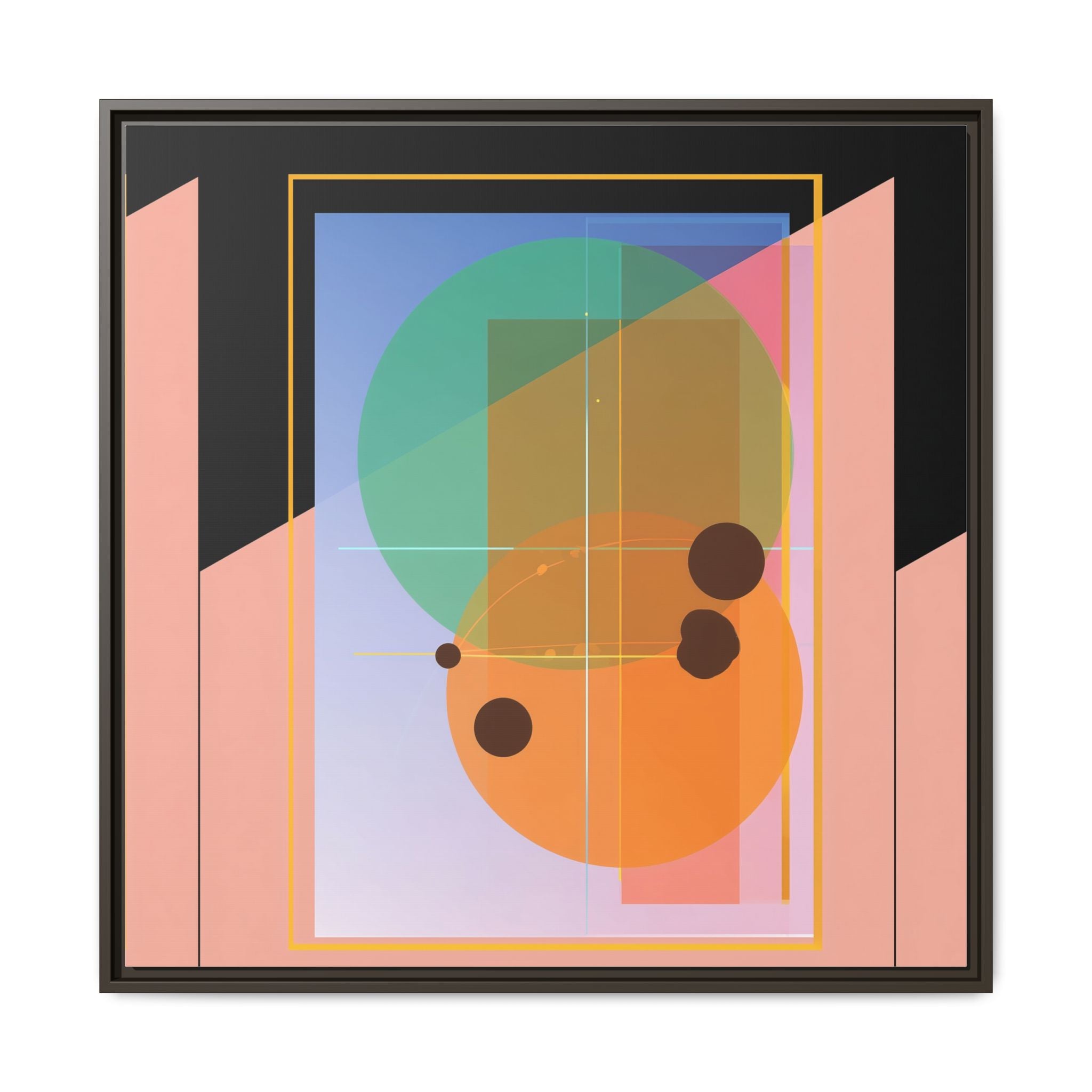 Geometric Harmony: Abstract Composition, Overlapping Shapes, Precision Design   |   Custom Orders Accepted