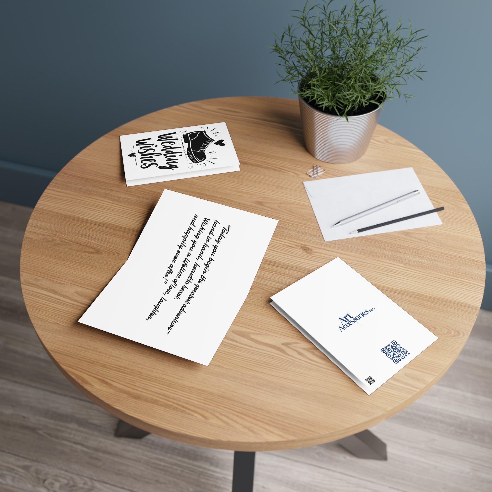 Wedding Wishes Greeting Card — Cute Shoe Illustration