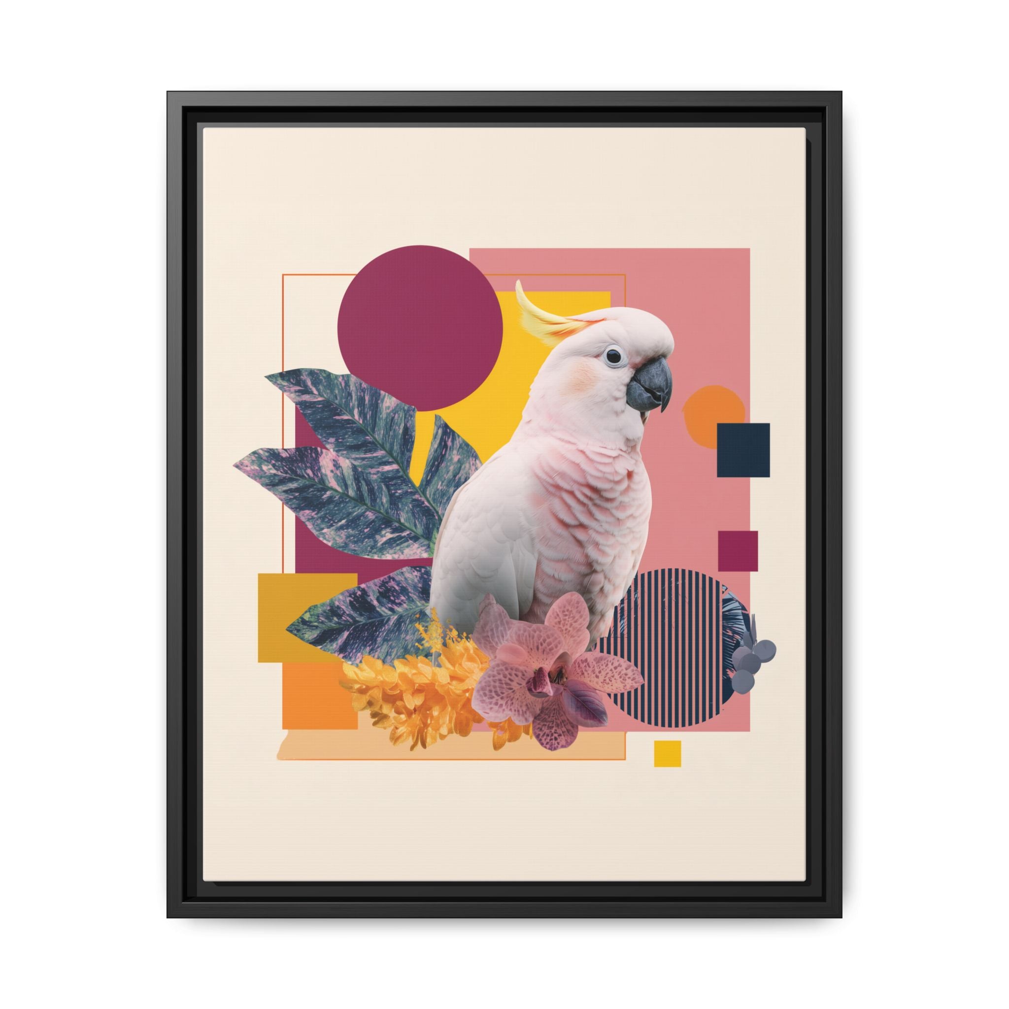 Cockatoo in Geometric Paradise: Tropical Avian Design, Modern Abstract Art   |    Custom Orders Available