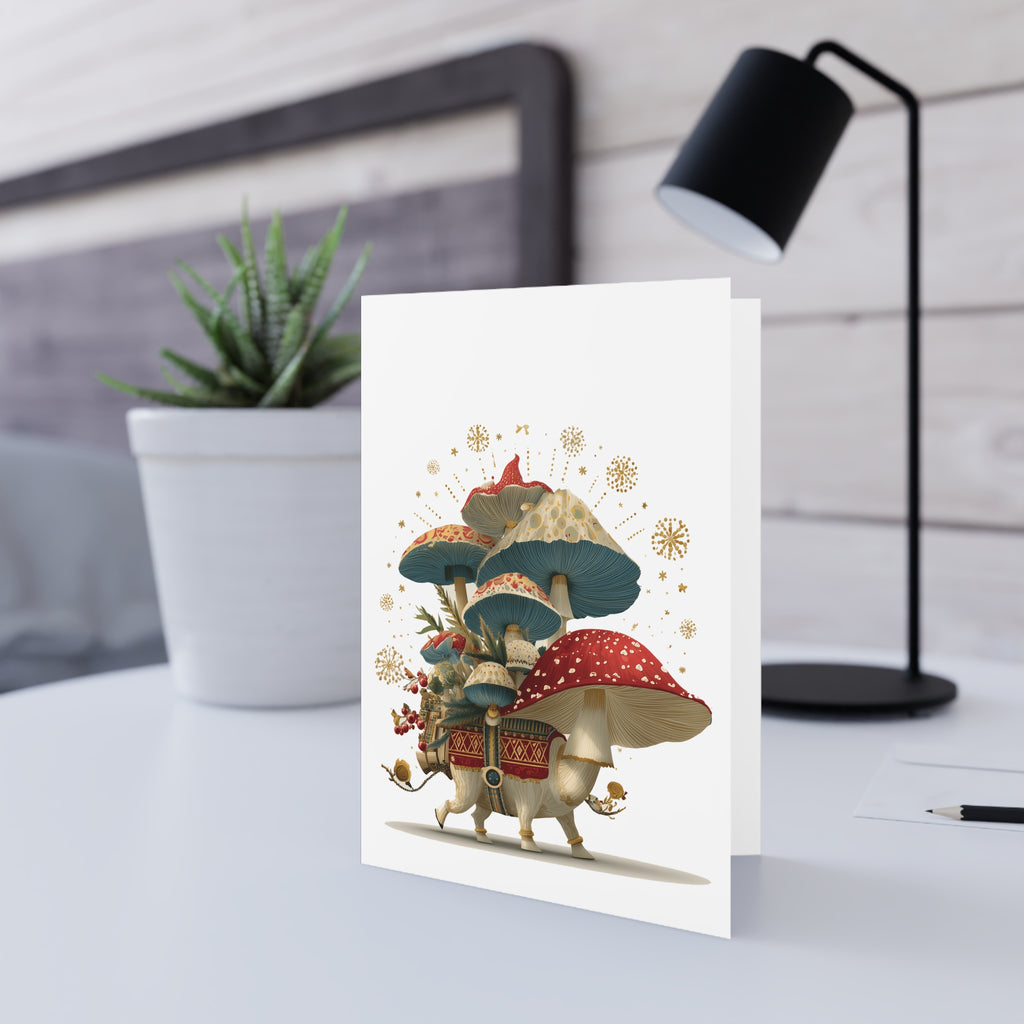 Mycological Wanderer: Surreal Mushroom Creature, Botanical Fantasy Art, Digital Illustration Landscape | Custom Orders Accepted
