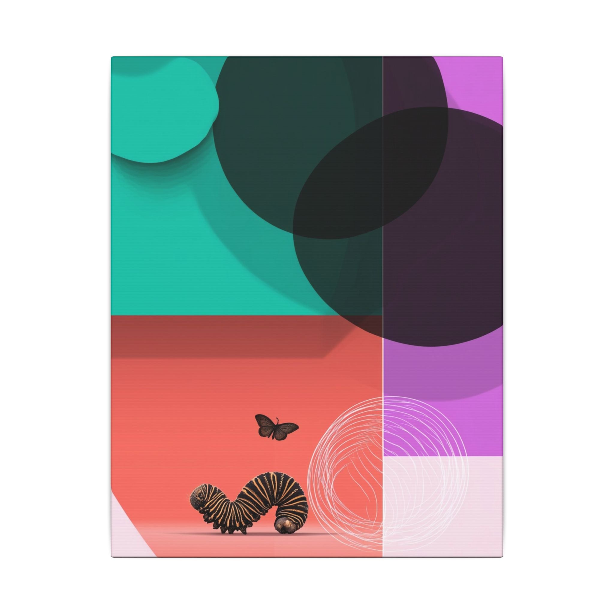 Metamorphosis in Geometry: Abstract Insect Design, Translucent Color Quadrants   |    Custom Orders Available