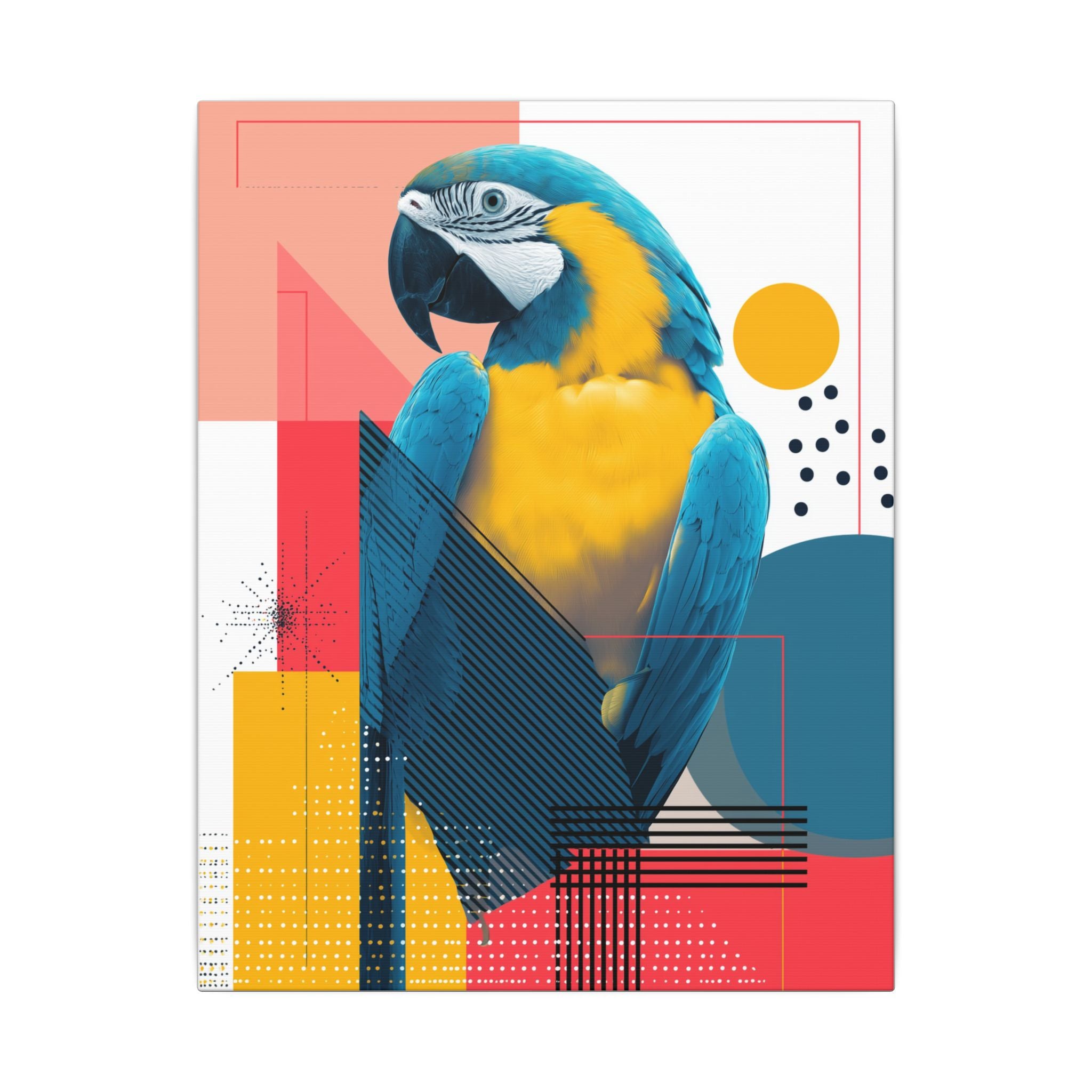 Macaw Geometry: Vibrant Avian Portrait, Modern Graphic Design Print   |    Custom Orders Available
