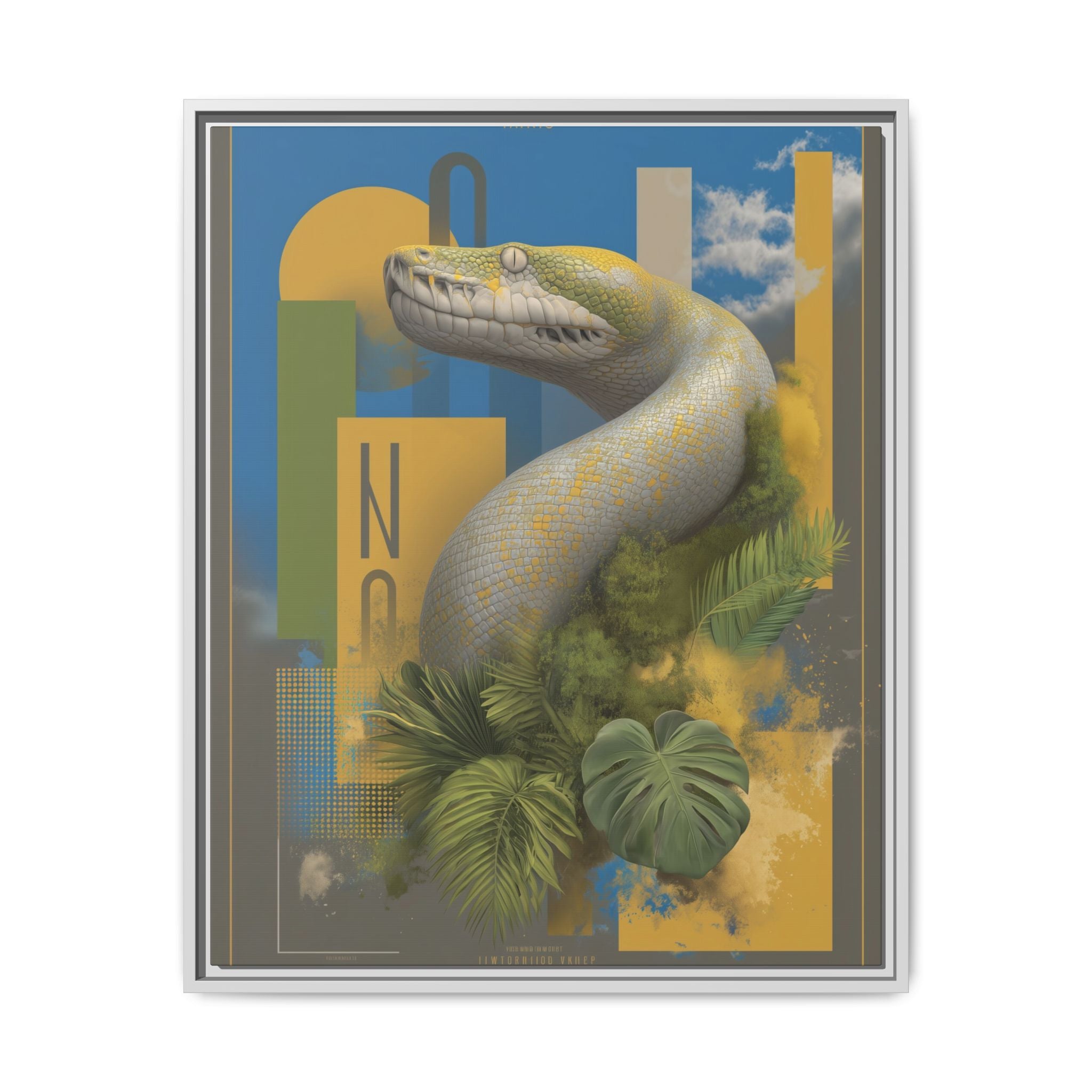 Serpent's Geometry: Tropical Anaconda Graphic Design, Modern Wildlife Illustration   |  Personalized & Custom Orders Available