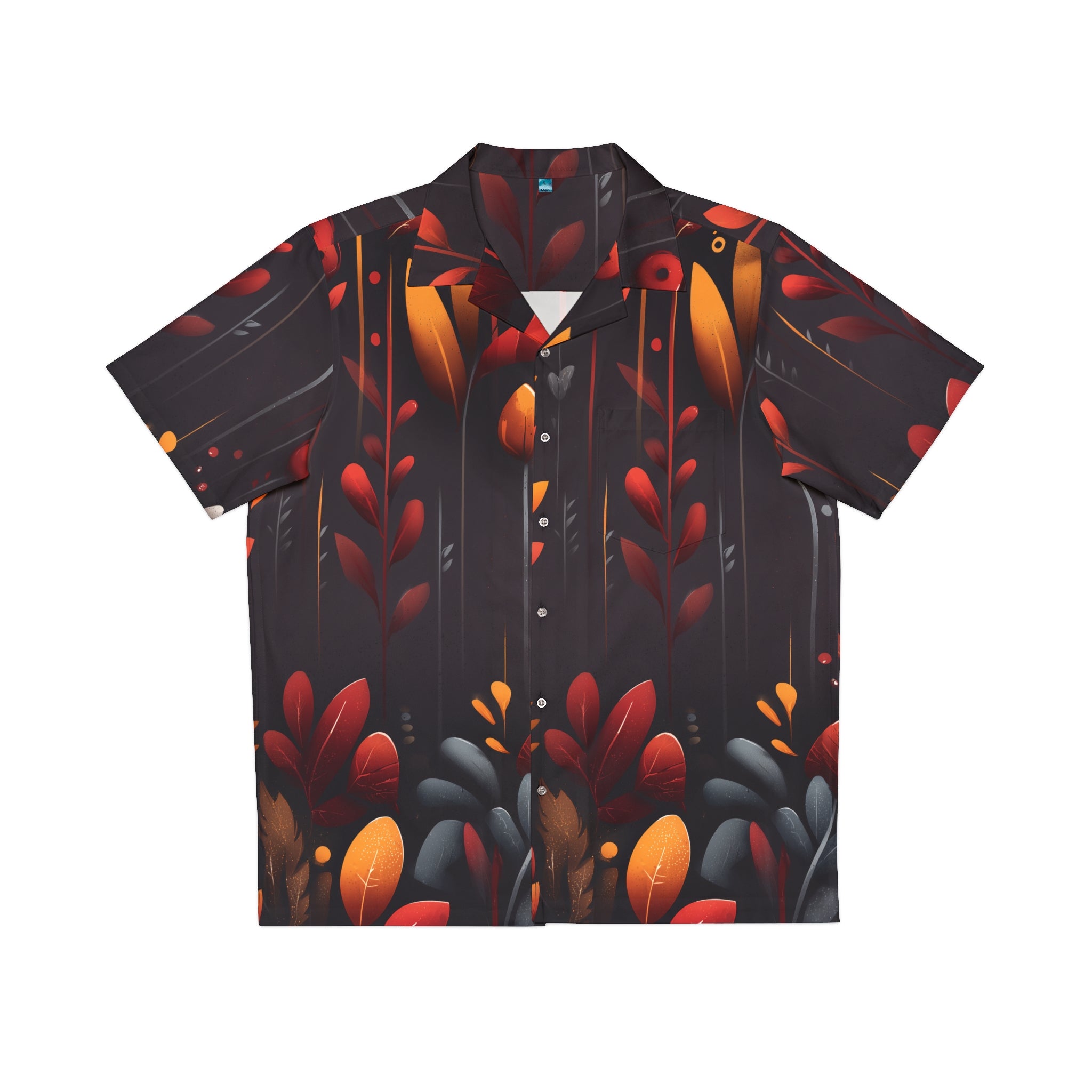 Autumn Night Floral Hawaiian Shirt — Men's Tropical Button-Up