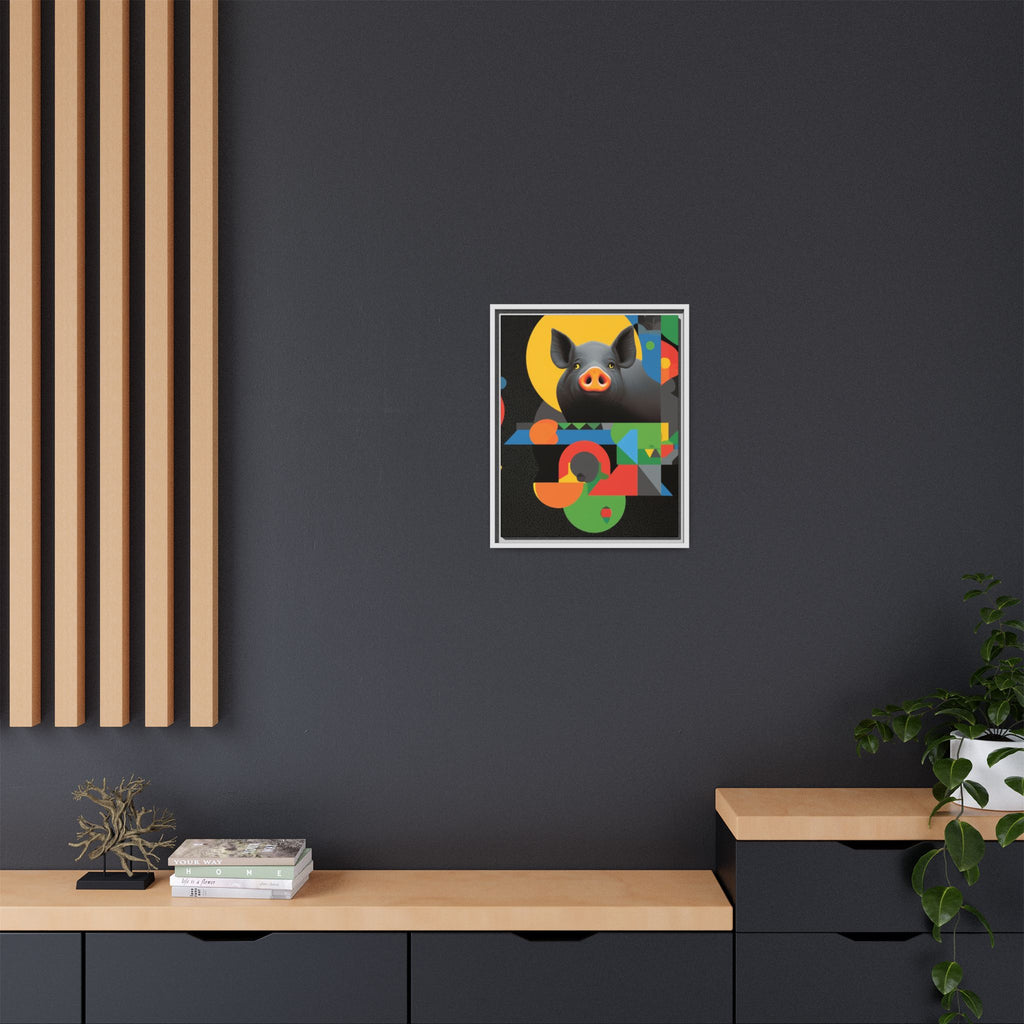 Geometric Pig Poster: Abstract Graphic Design, Colorful Modernist Composition   |    Custom Orders Available